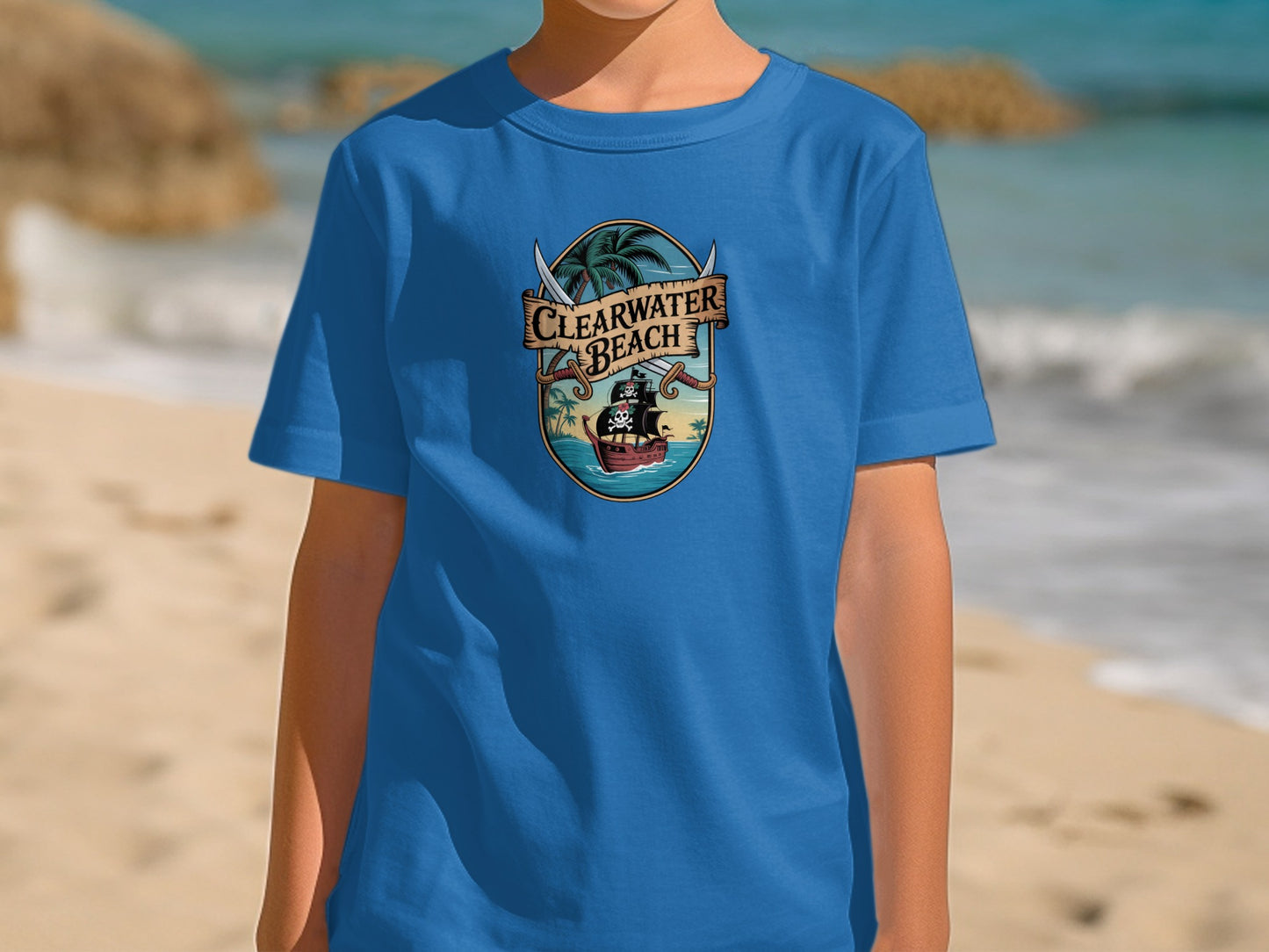 Clearwater Beach Blue Short Sleeve T-Shirt product type