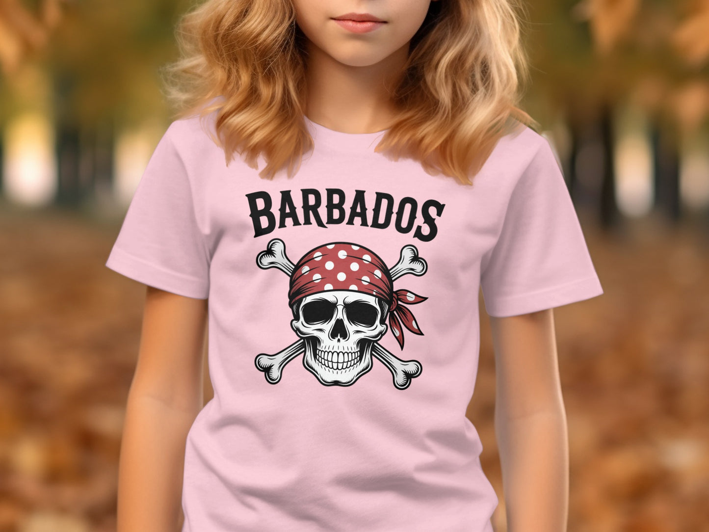 Pink Barbados Skull Pirate Theme Graphic T-Shirt product
