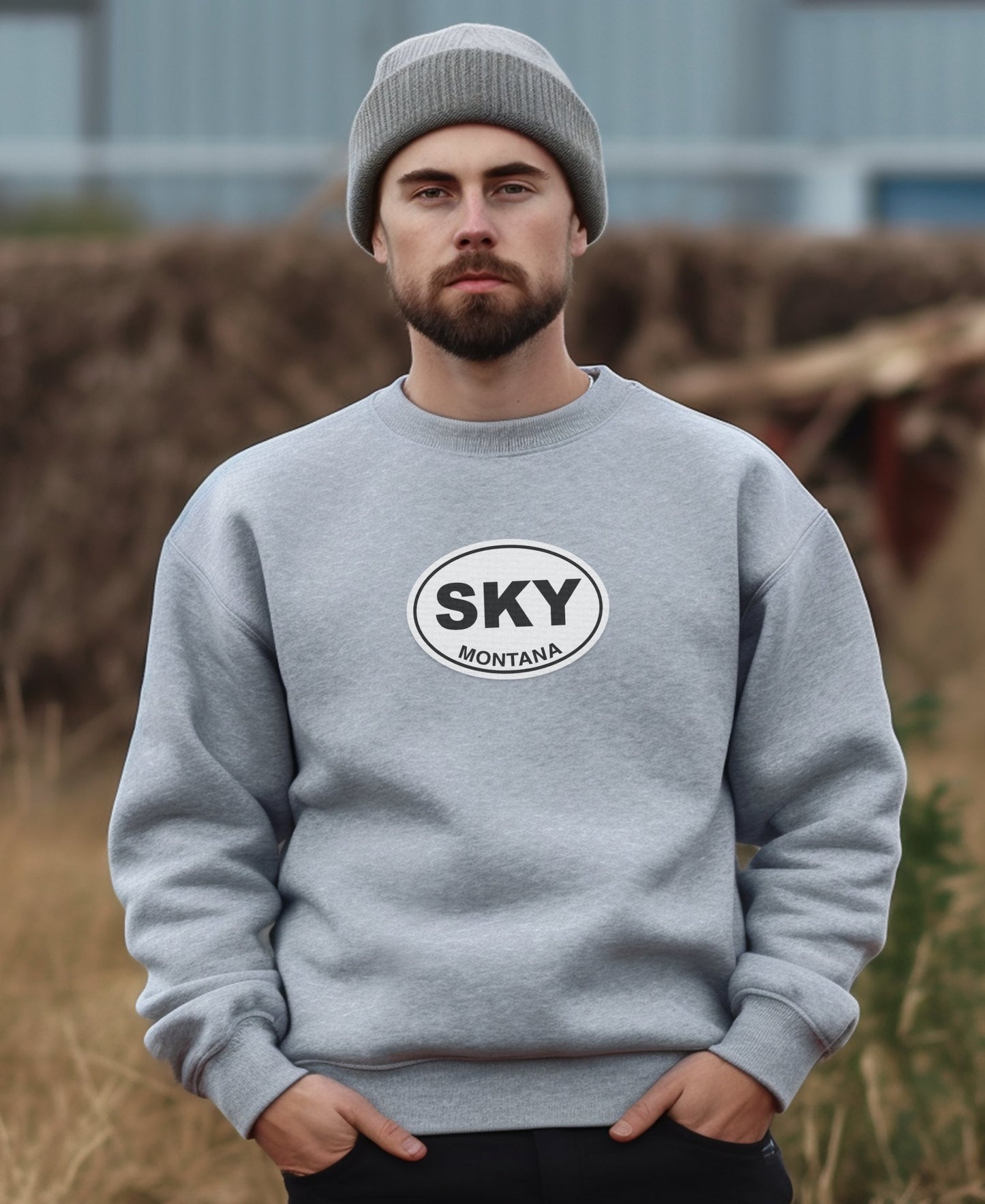 Stylish Sky Montana Graphic Print Sweatshirt product
