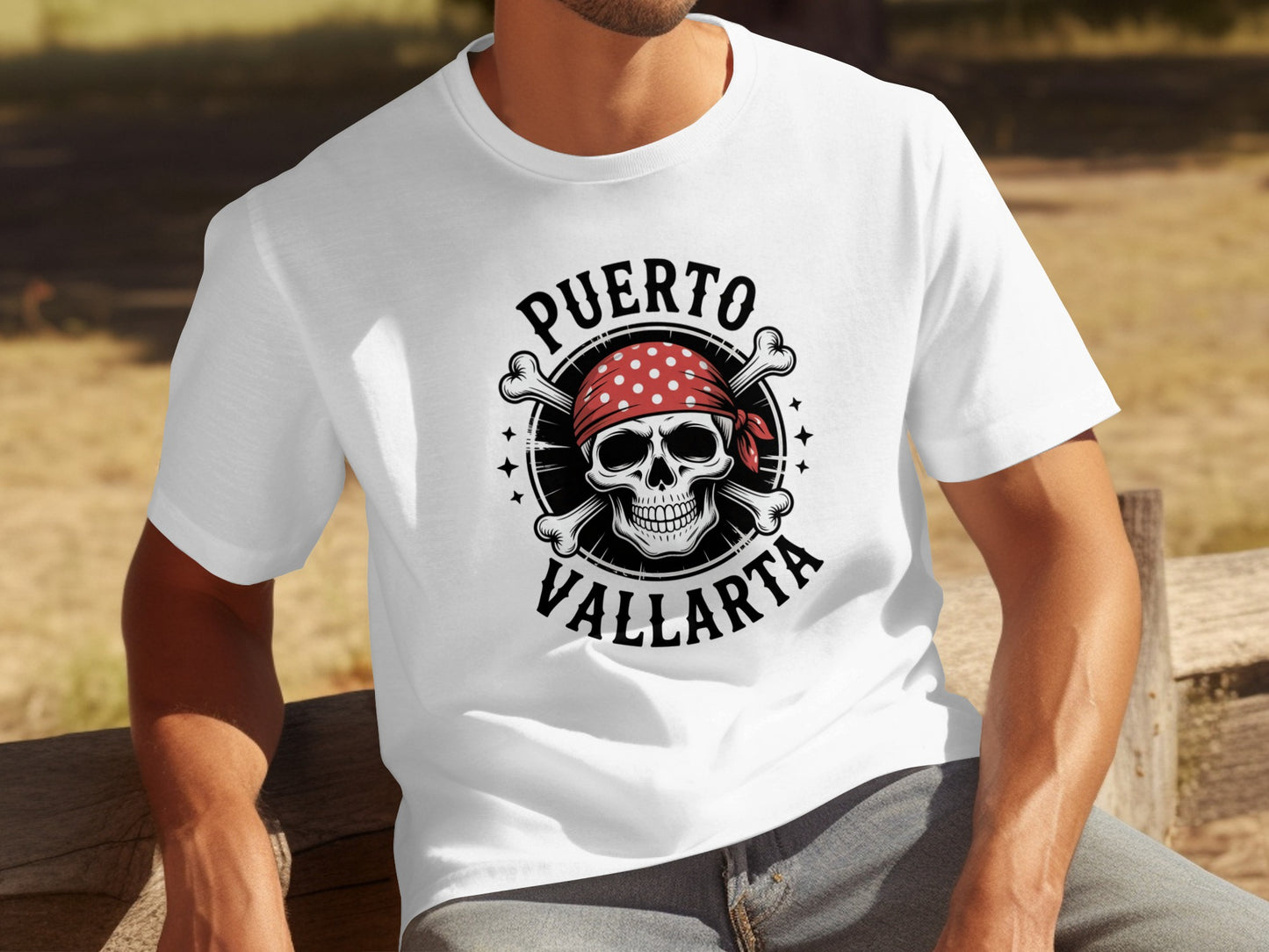 Puerto Vallarta Pirate Skull Graphic Tee product