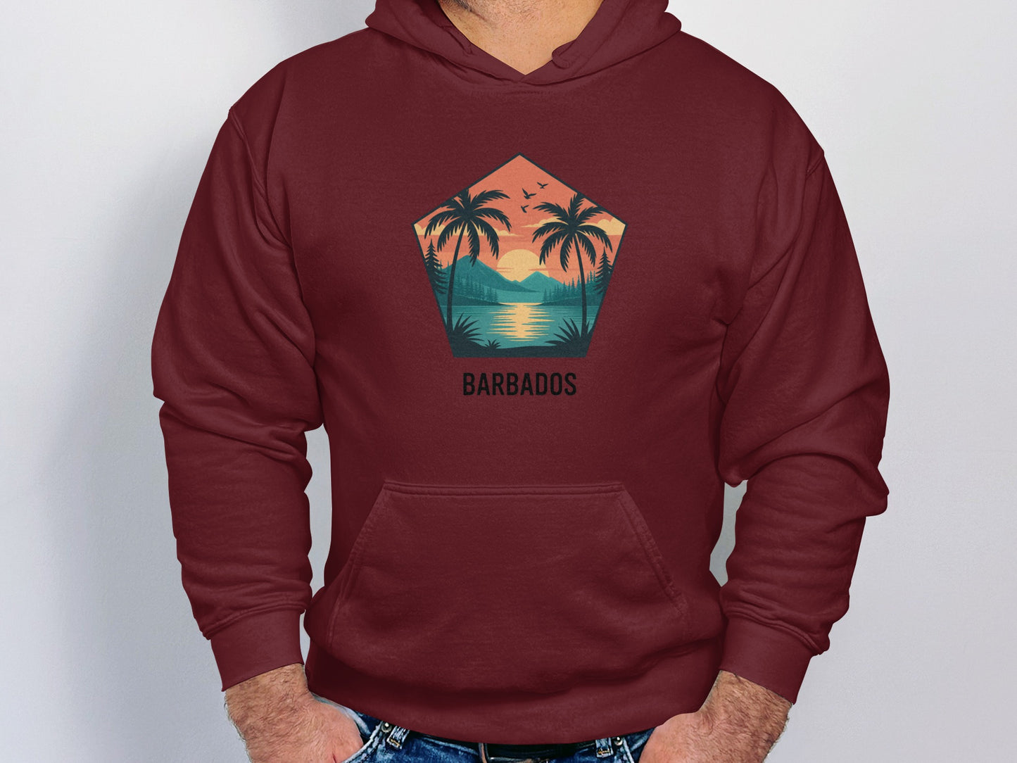 Barbados Sunset Palms Graphic Hoodie product