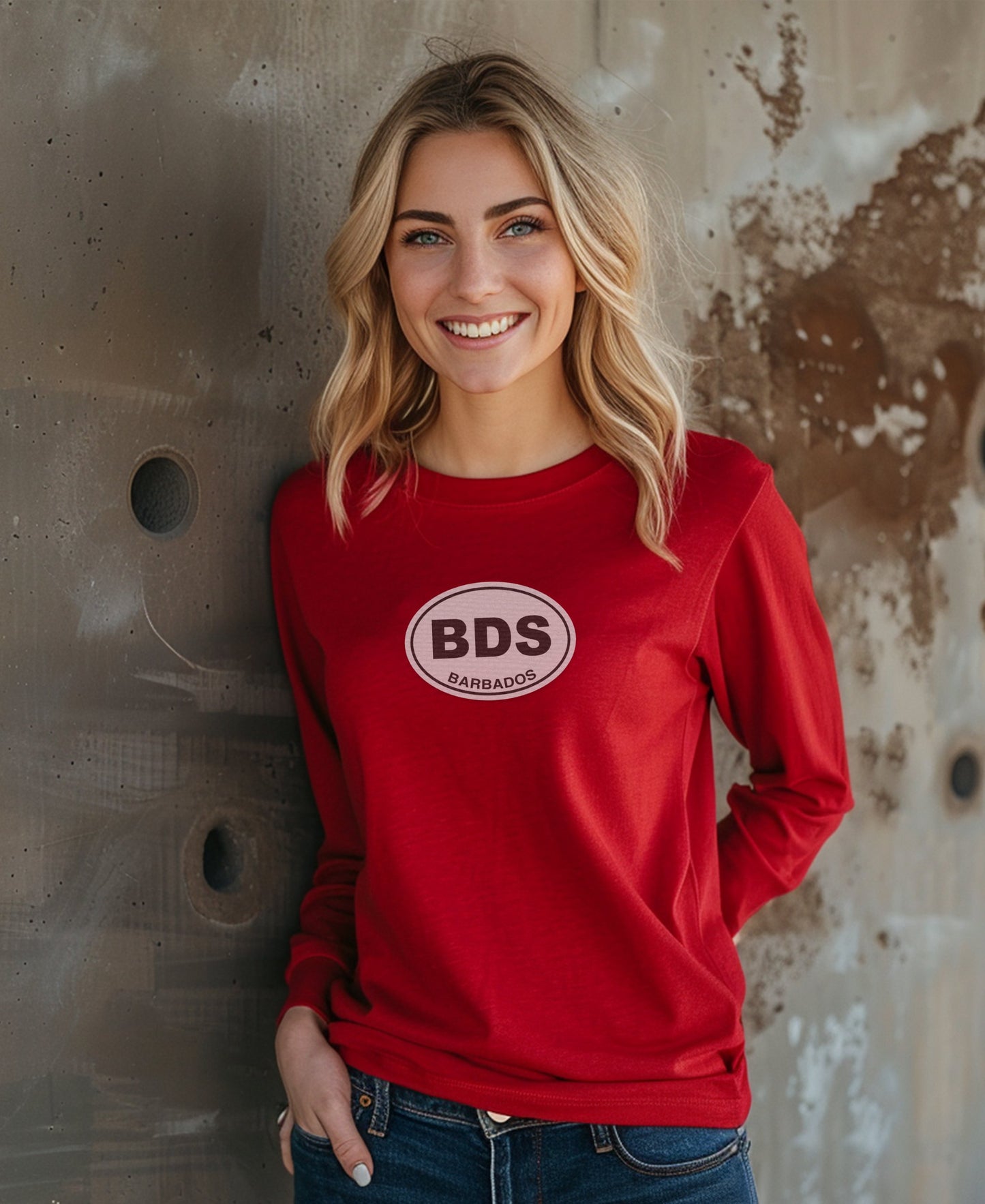 BDS Barbados Red Long Sleeve Women's Shirt product