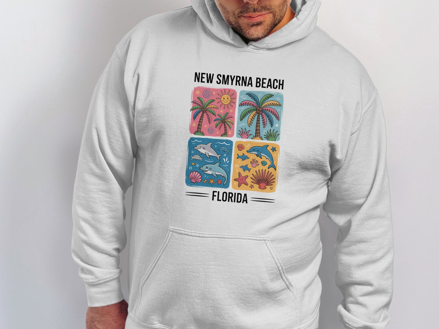 New Smyrna Beach Florida Colorful Graphic Hoodie product