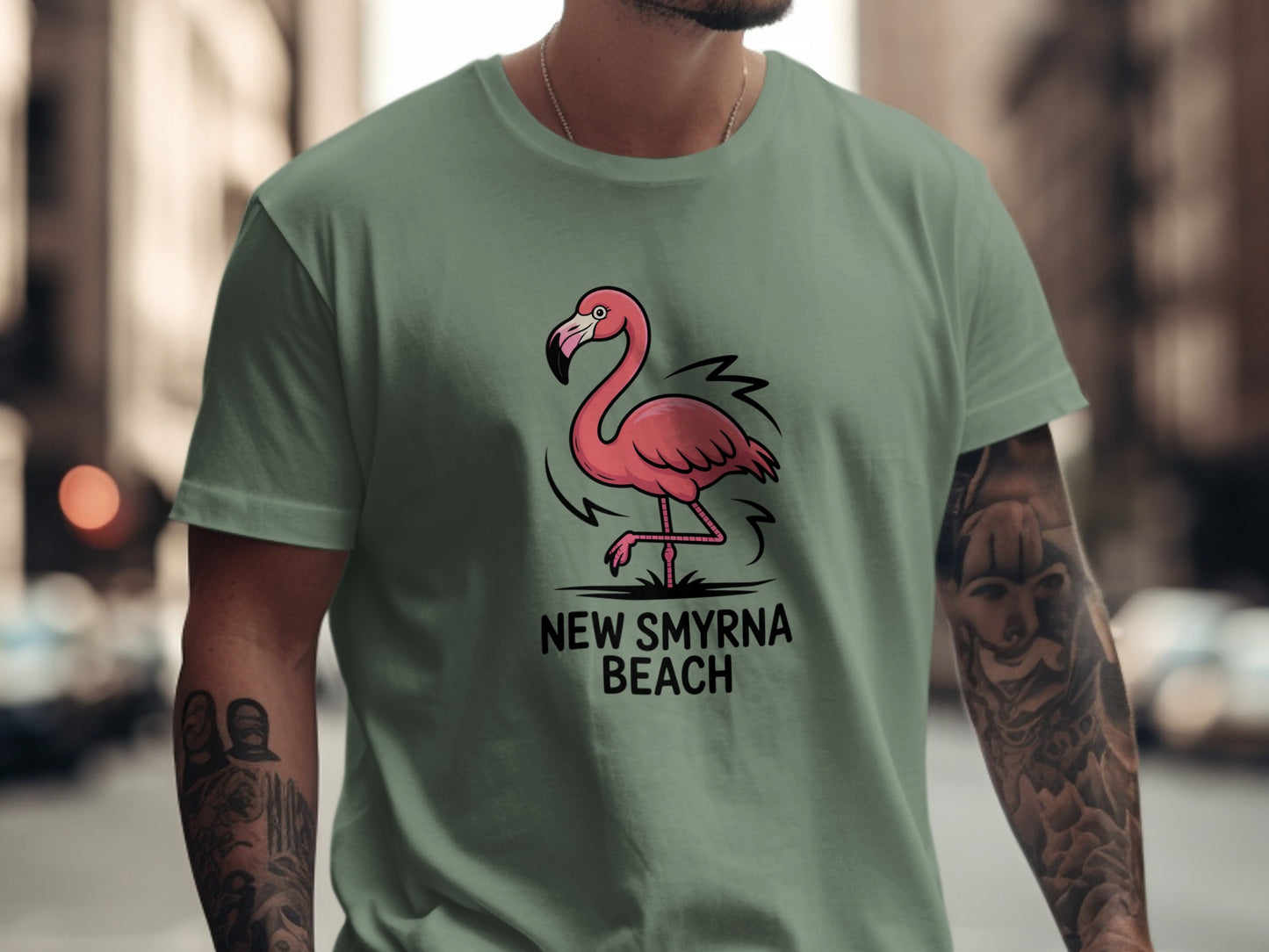 New Smyrna Beach Flamingo Graphic Shirt product type