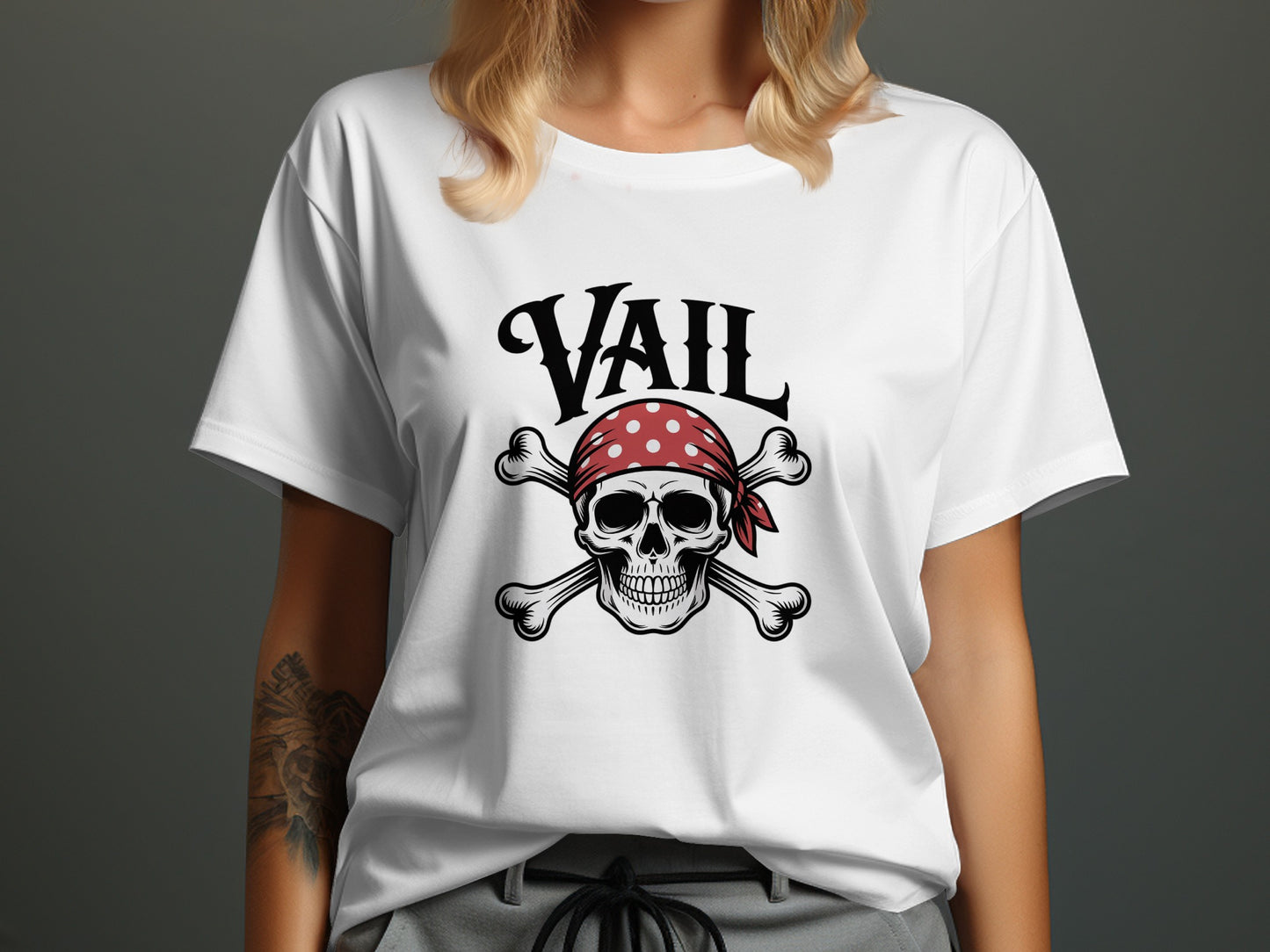 Trendy Vail Skull and Crossbones Graphic Tee product