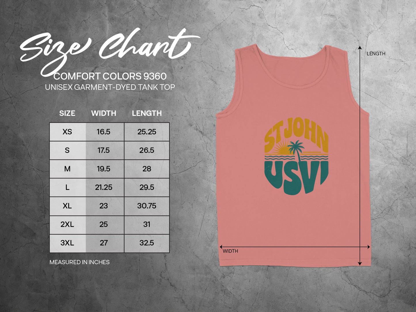 St John USVI Graphic Unisex Garment-Dyed Tank Top product type
