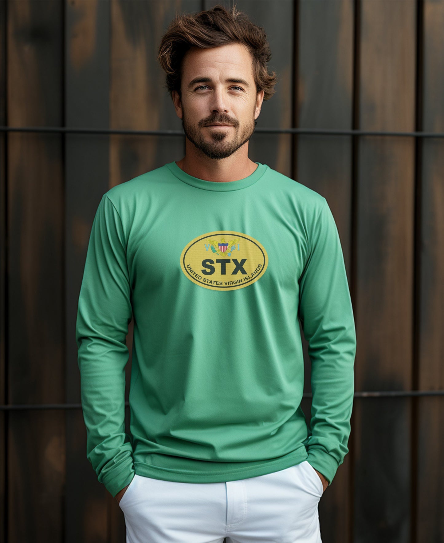 St Croix Crucian Christmas Festival and Island Charm Mens Long Sleeve T Shirt