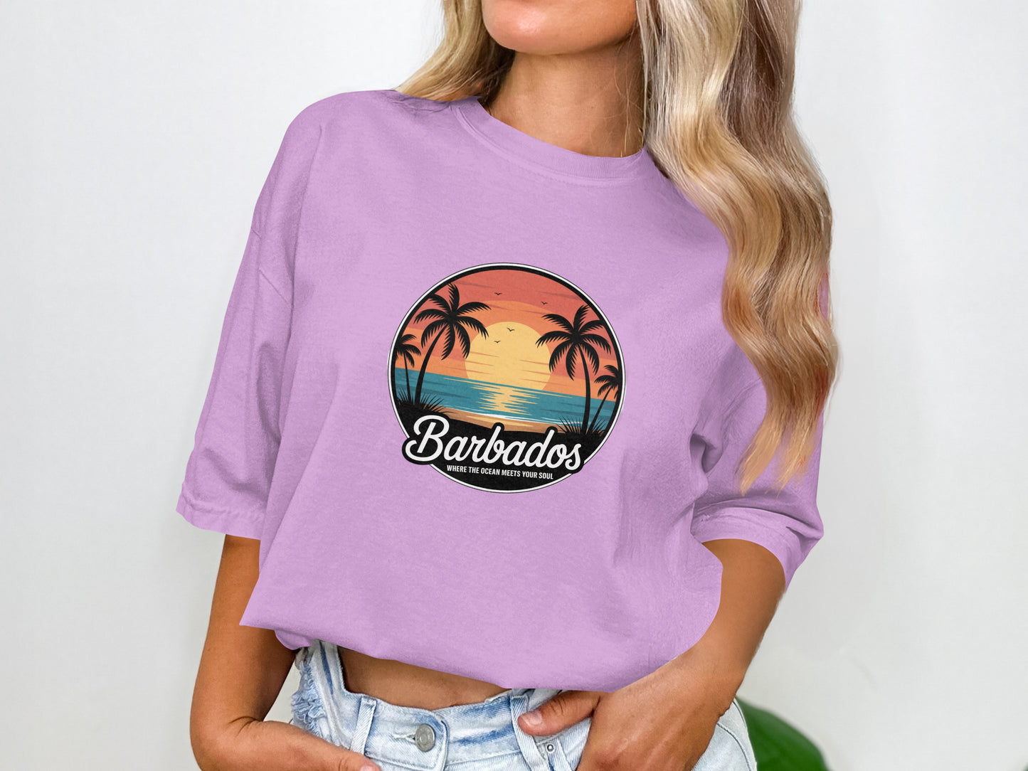 Vintage Inspired Barbados Sunset Graphic Tee product type