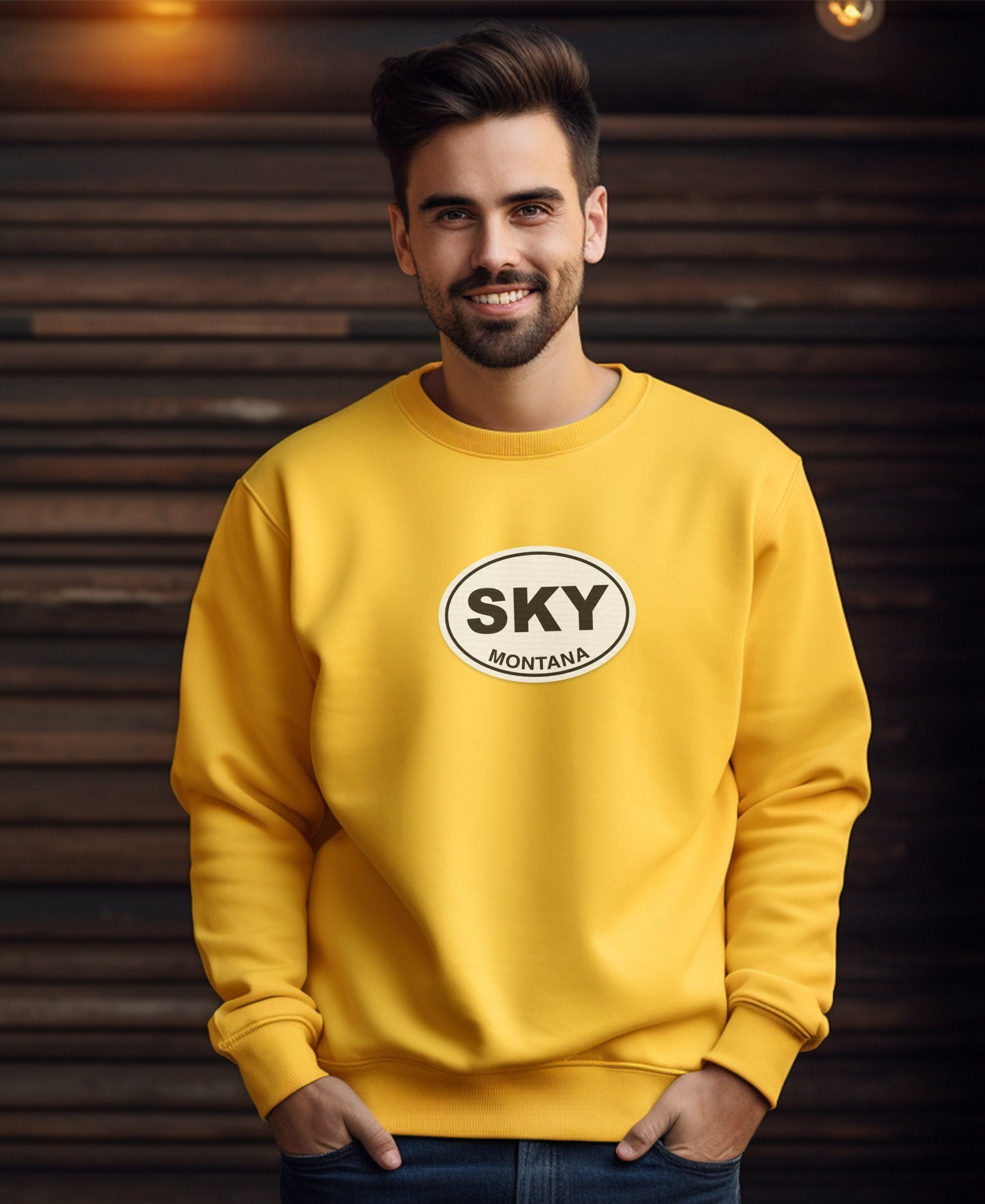 SKy Montana Yellow Round Neck Sweatshirt product