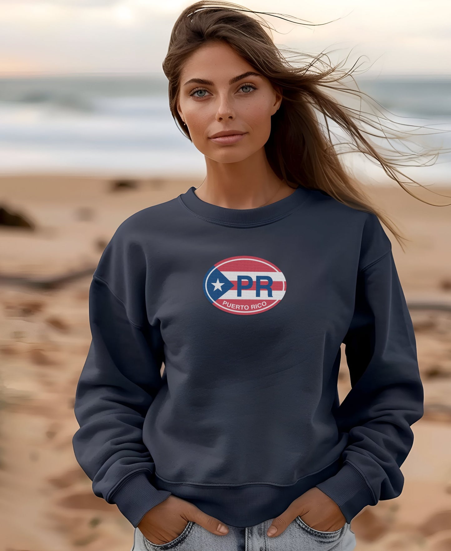 Puerto Rico Flag Design Crewneck Sweatshirt product