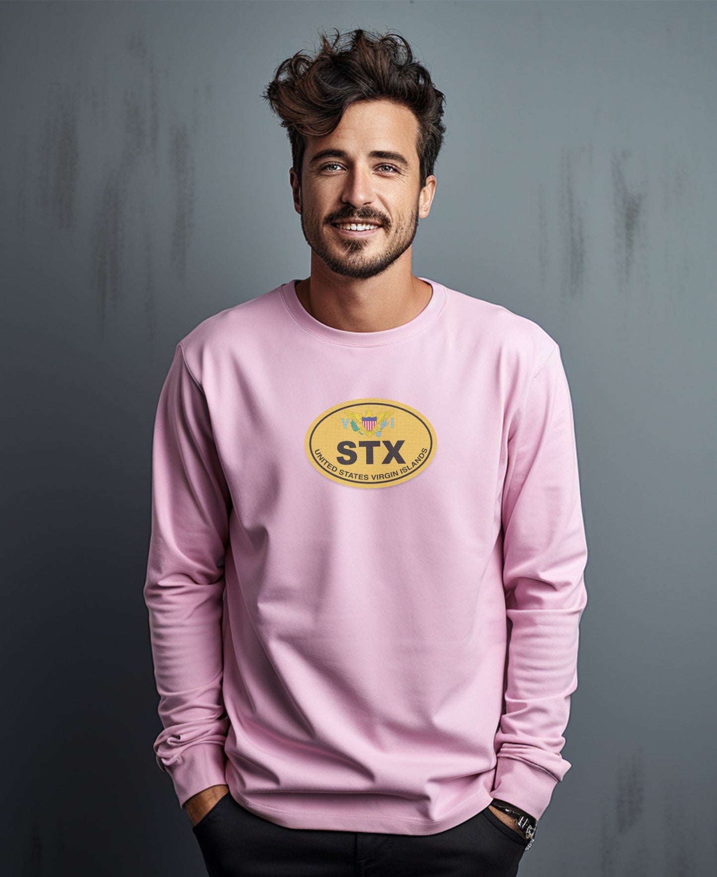 St Croix Crucian Christmas Festival and Island Charm Mens Long Sleeve T Shirt