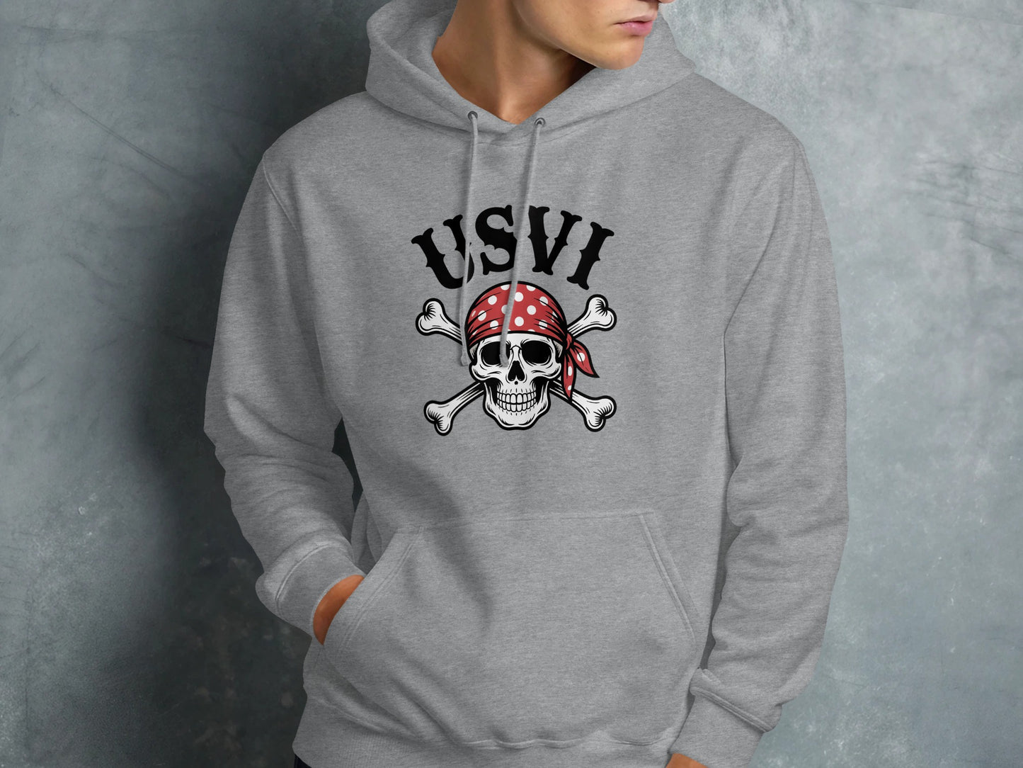 USVI Pirate Skull with Bandana Graphic Hoodie product