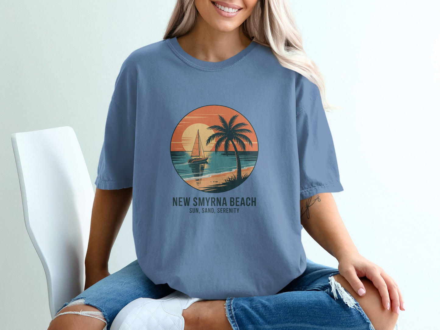 New Smyrna Beach Sun Sand Serenity Graphic Tee product