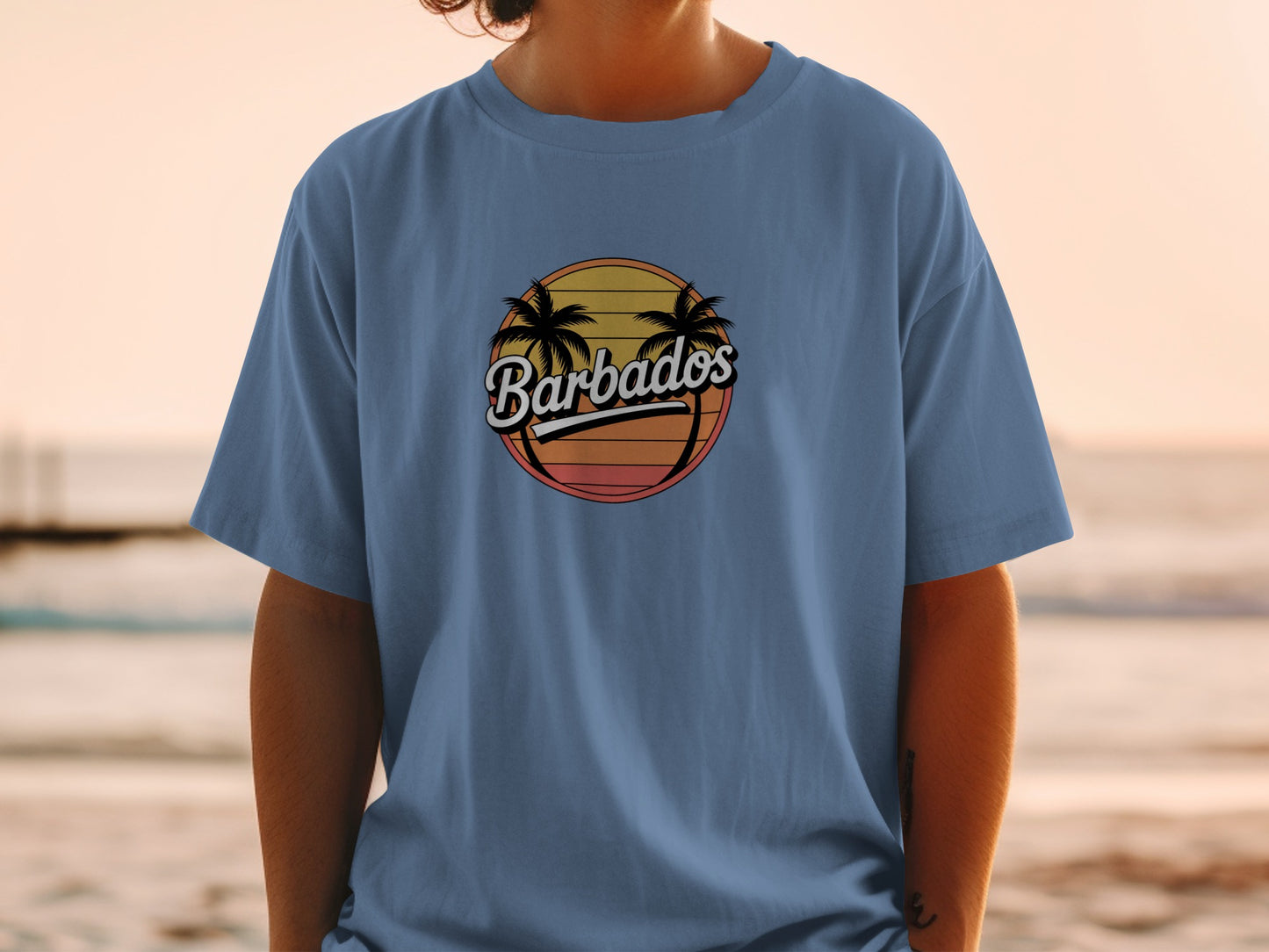 Barbados Sunset Graphic Palm Trees T-shirt product