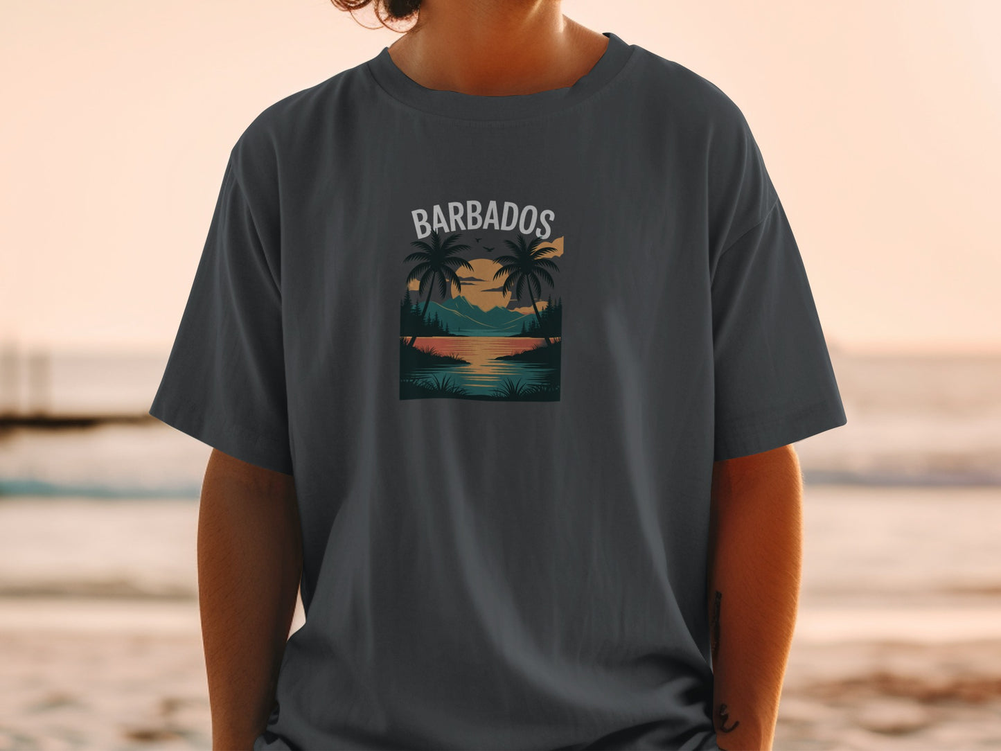 Barbados Sunset Palm Trees Design T-Shirt product type