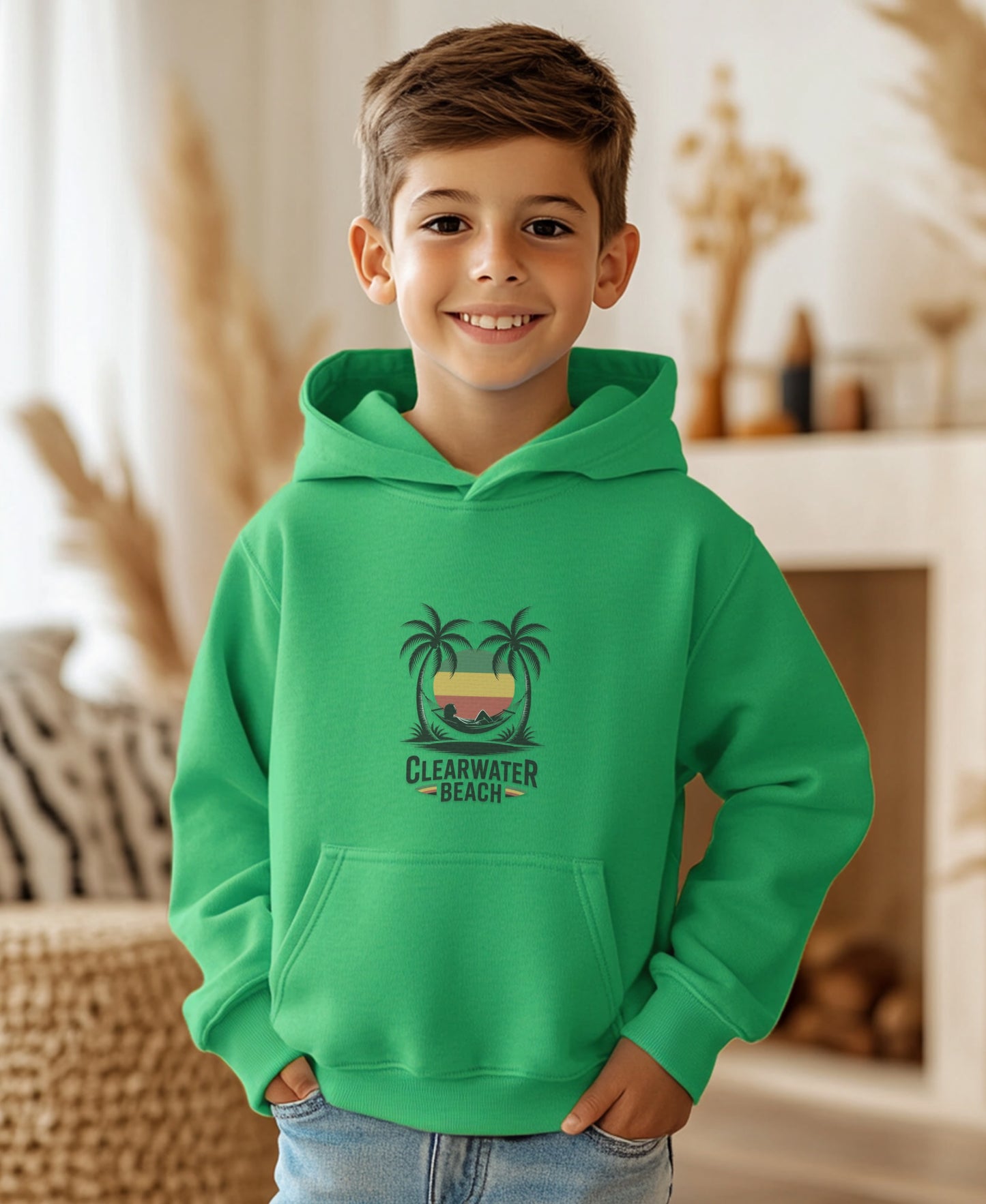 Clearwater Beach Green Kids Hoodie product