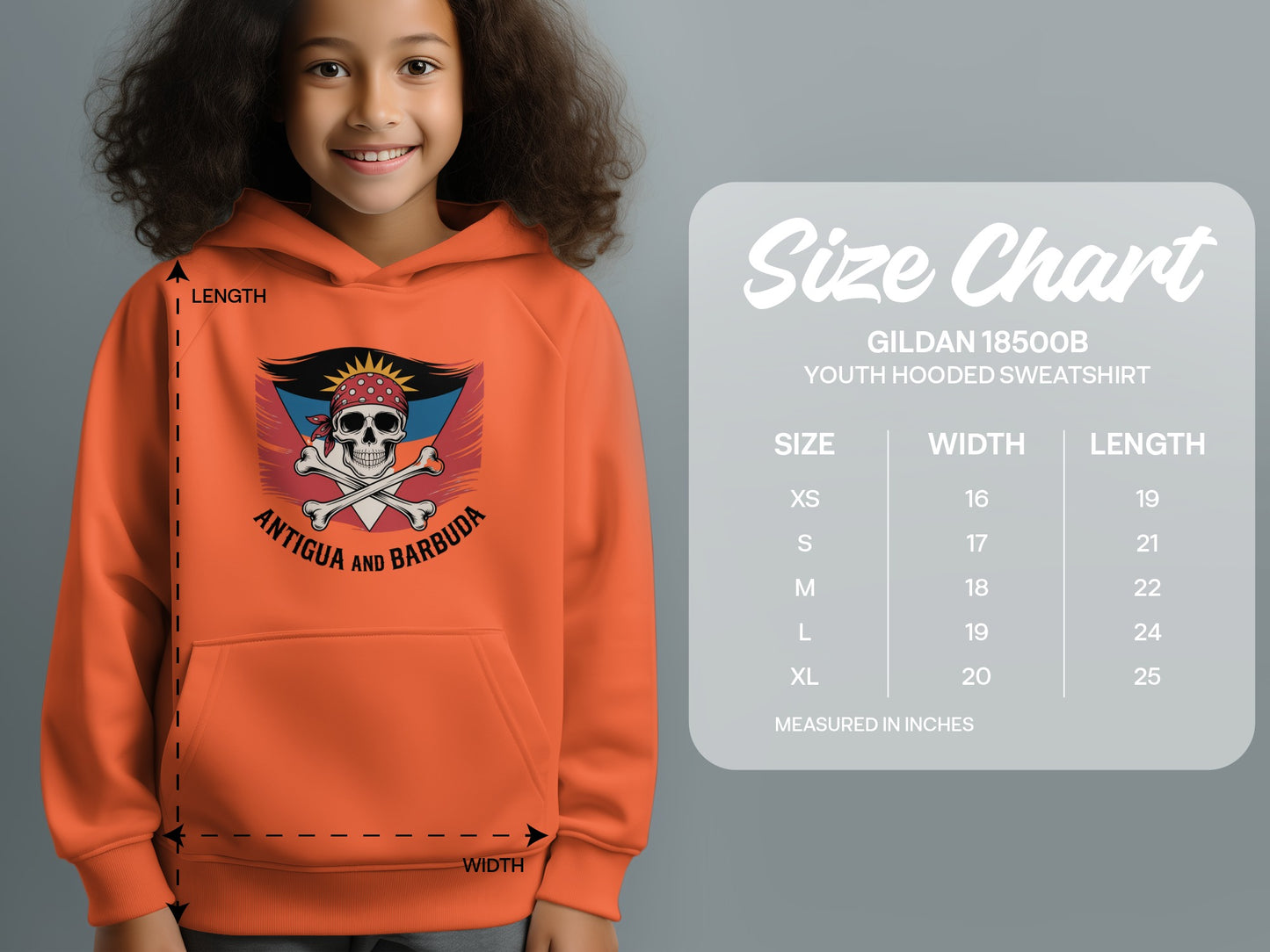 Antigua and Barbuda Youth Hooded Sweatshirt product type
