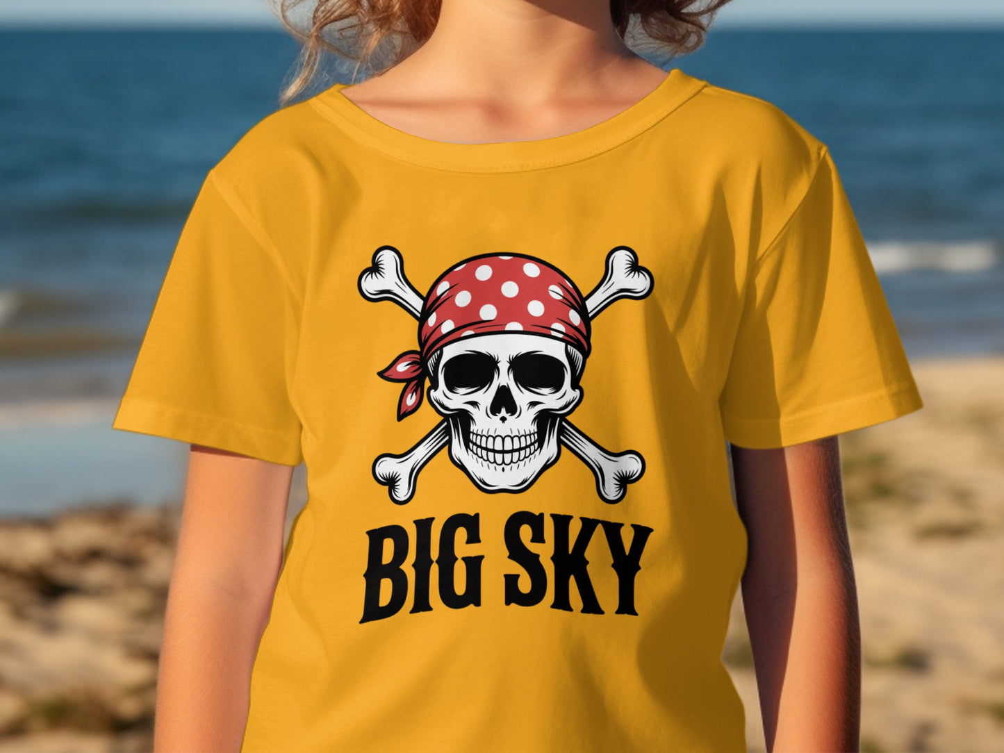 Big Sky Pirate Skull and Bones Kids T-shirt product