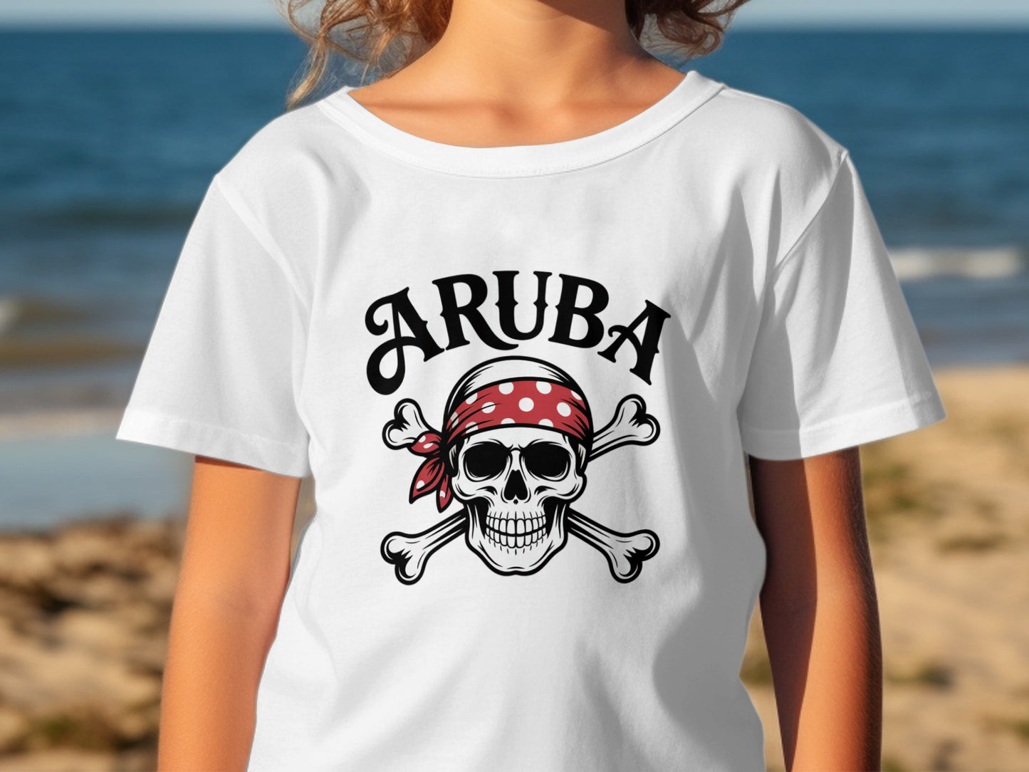 Aruba Pirate Skull and Crossbones Graphic T-shirt product