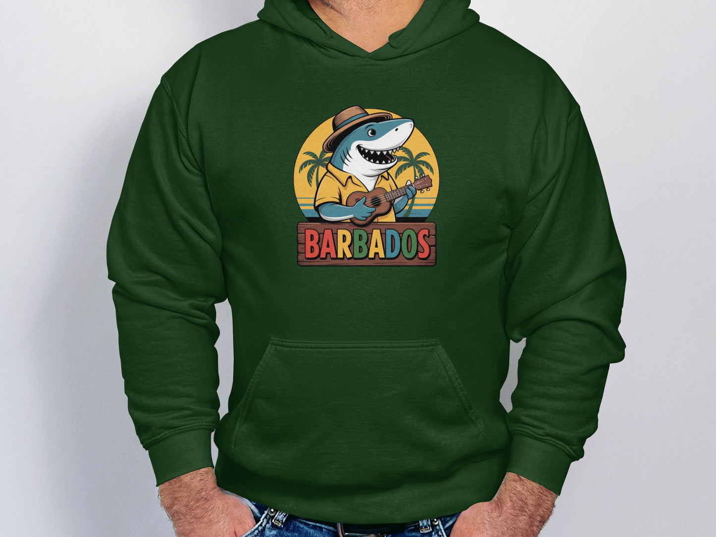 Barbados Shark Playing Guitar Graphic Hoodie product