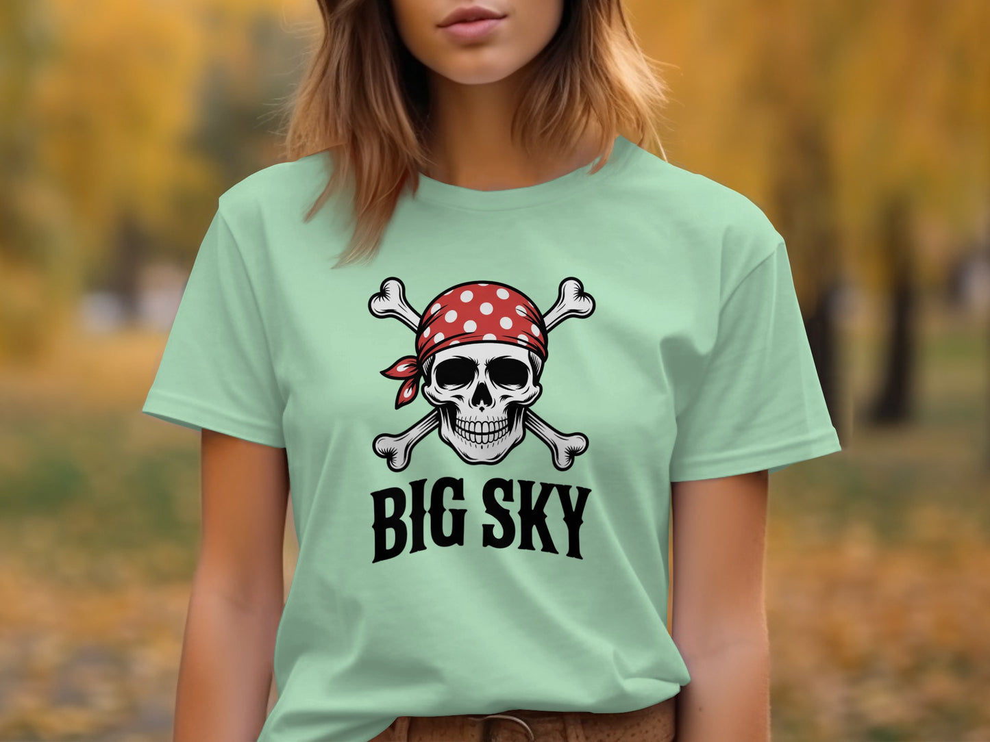 Big Sky Pirate Skull with Crossbones T-Shirt product