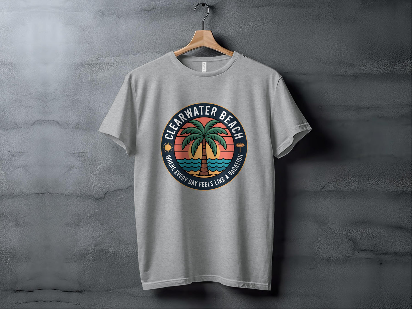 Clearwater Beach Tropical Palm Tree Graphic T-shirt product