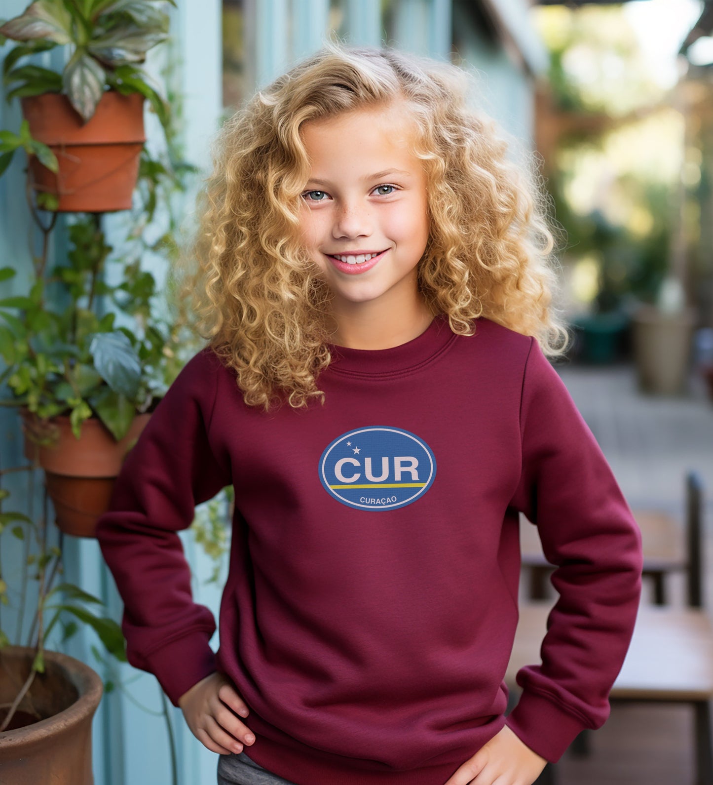 CUR Curacao Graphic Maroon Sweatshirt product