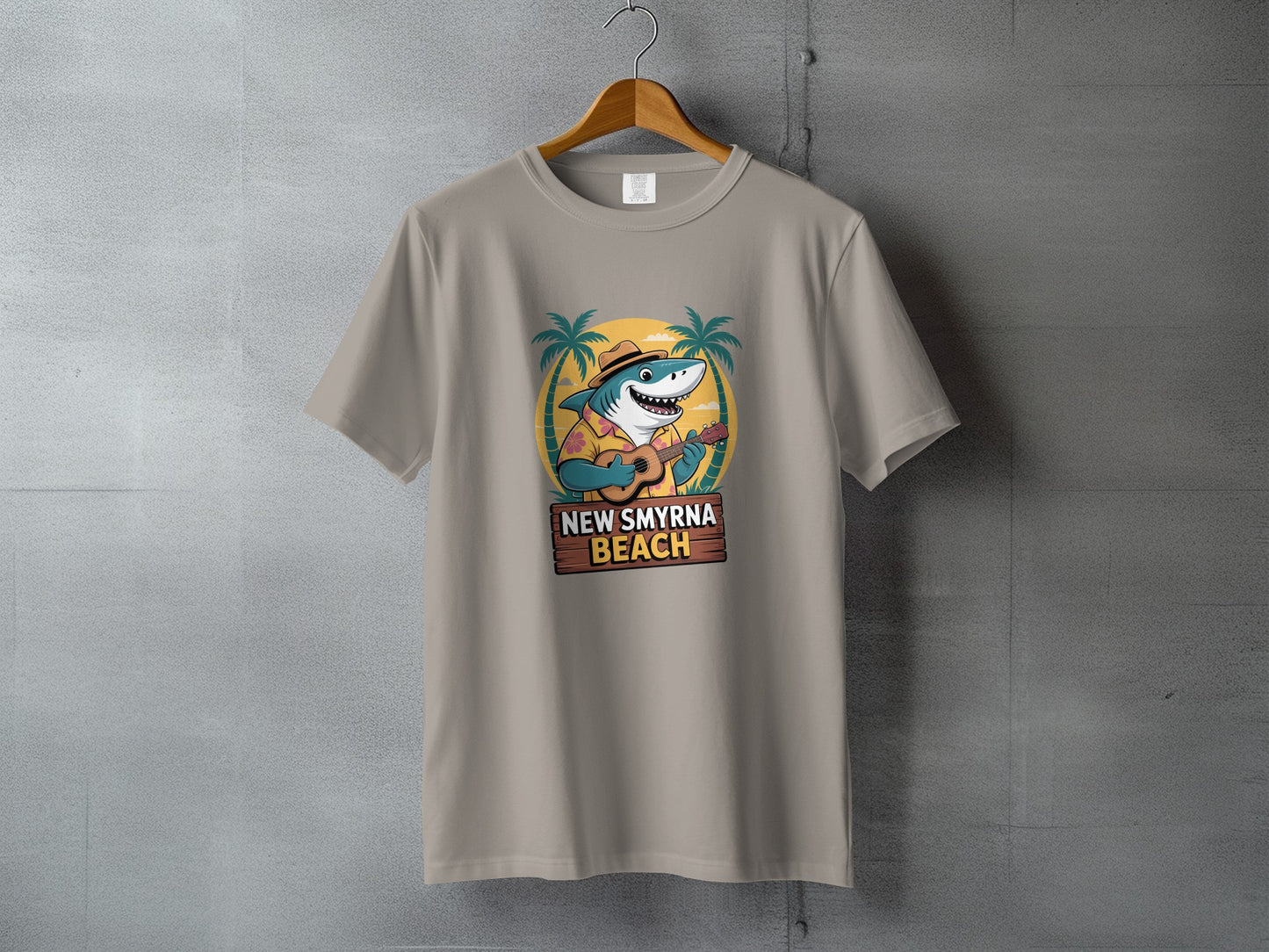 New Smyrna Beach Shark Surfing Graphic T-shirt product