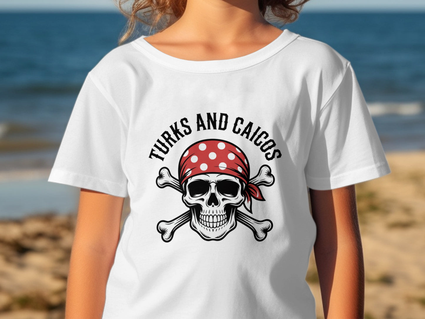 Turks and Caicos Skull Graphic Kids Shirt product