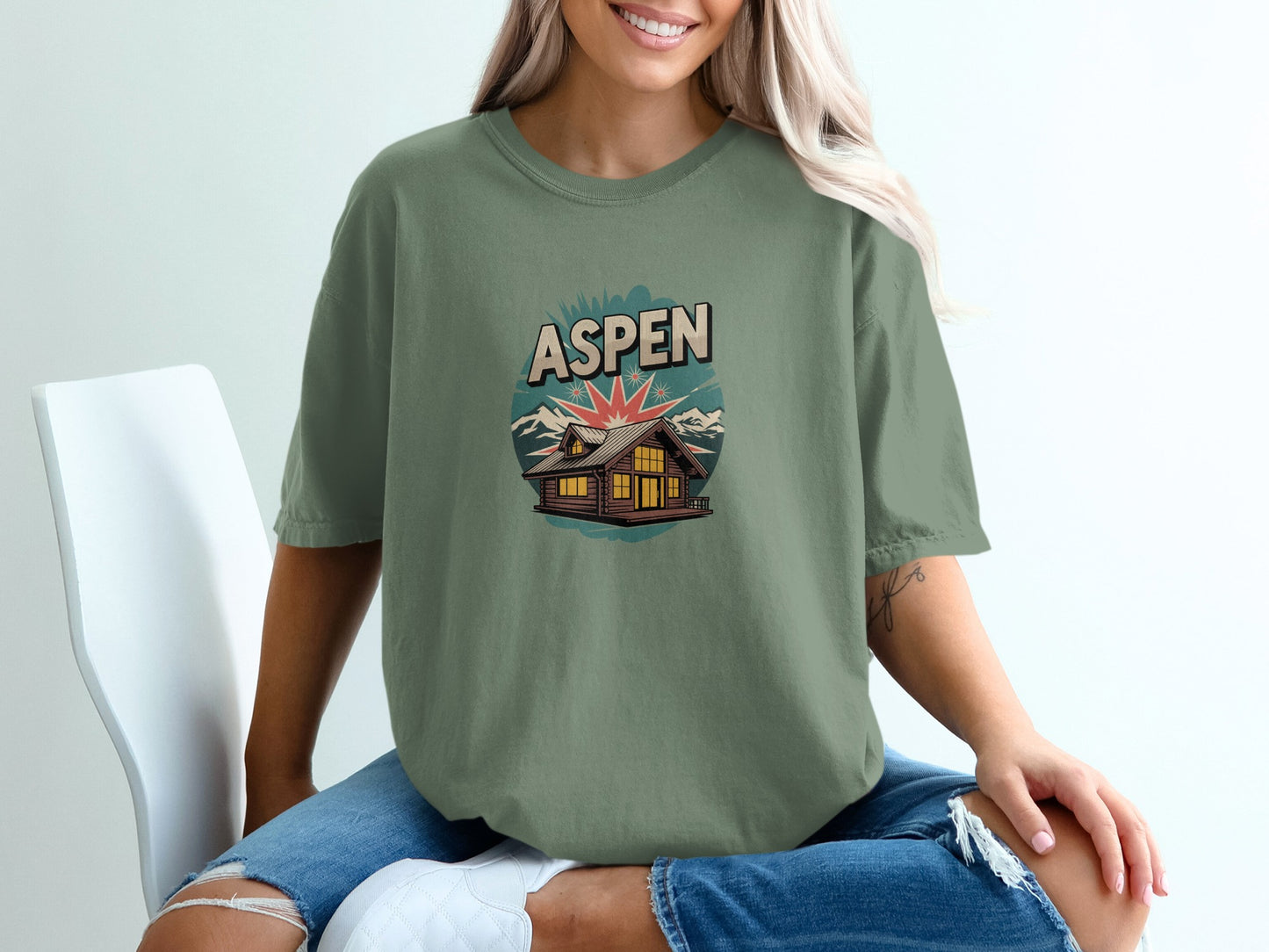 Aspen Cabin Graphic T-Shirt Relaxed Fit Casual Tee product type