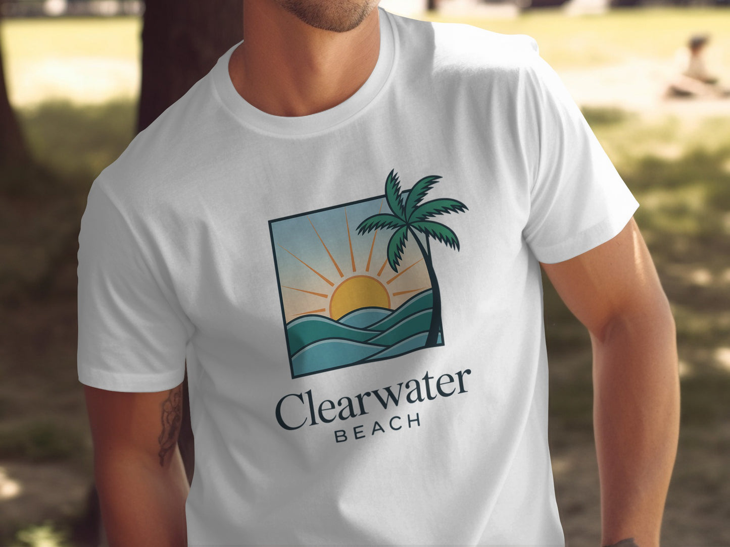 Clearwater Beach Sunset Palm Tree T-Shirt product type