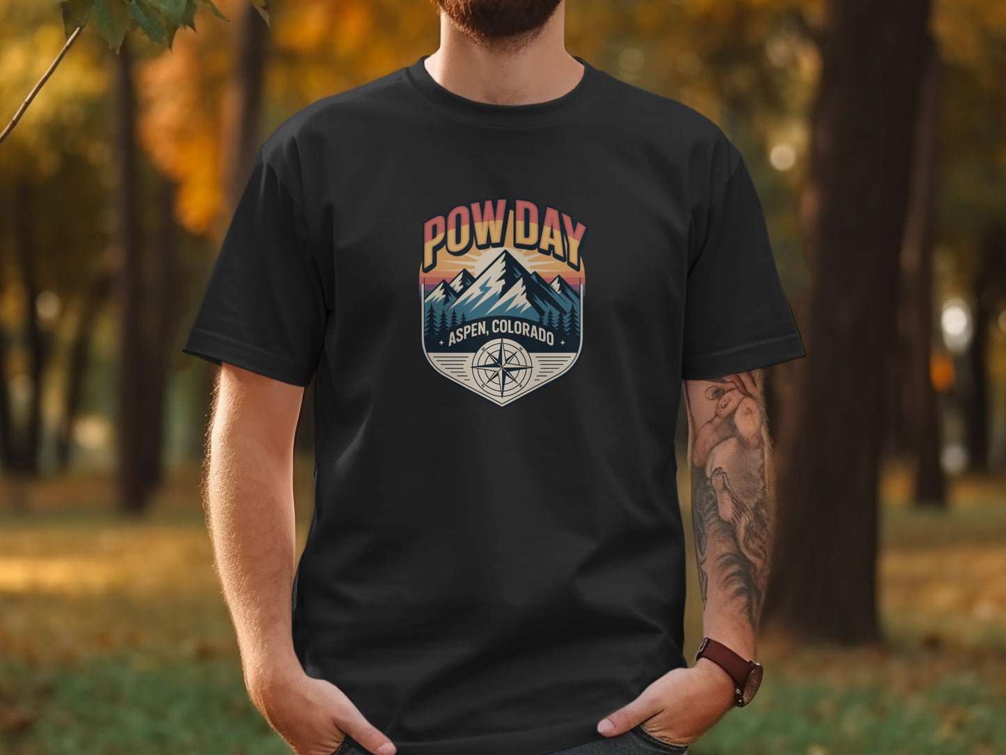 Pow Day Aspen Colorado Graphic Tee Shirt product
