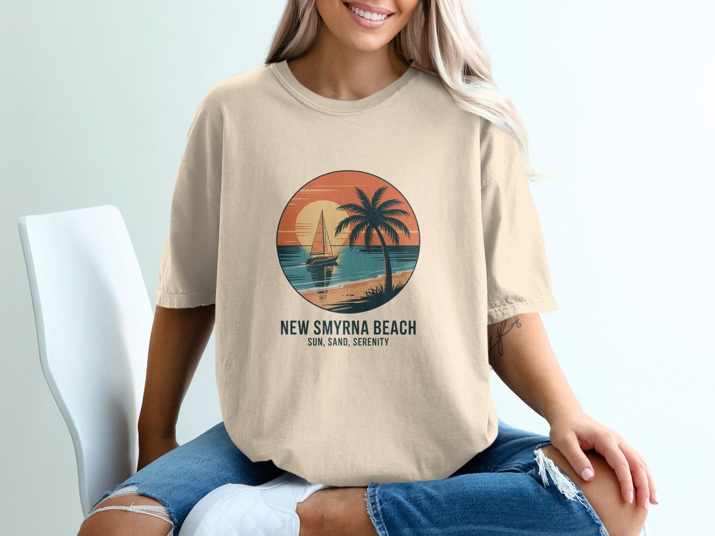 New Smyrna Beach Sun Sand Serenity Graphic T-Shirt Product