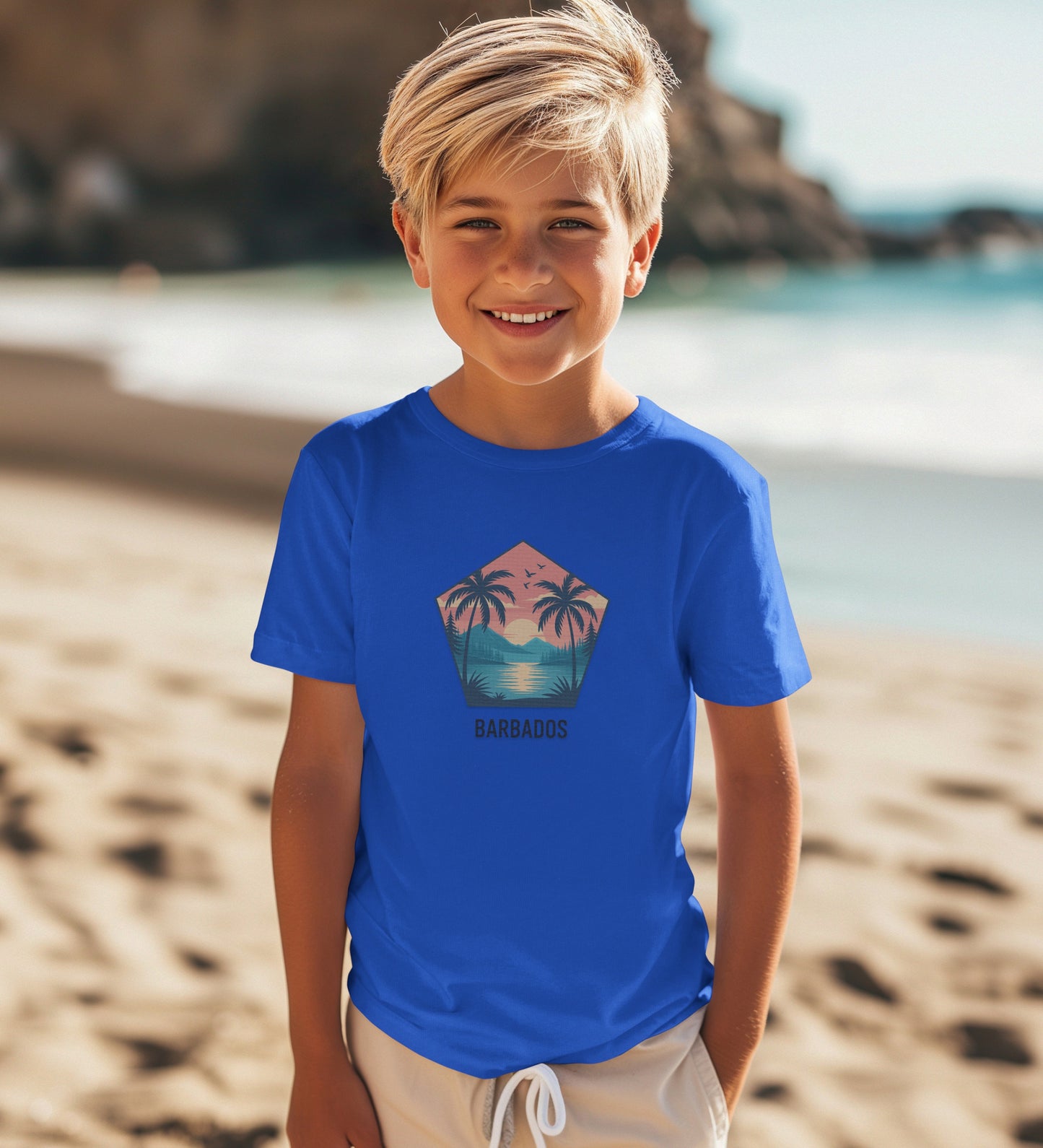 Barbados Beach Scene with Palm Trees T-Shirt product