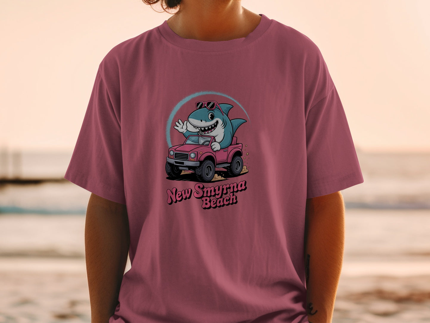 New Smyrna Beach Shark Driving Fun Unisex T-Shirt product