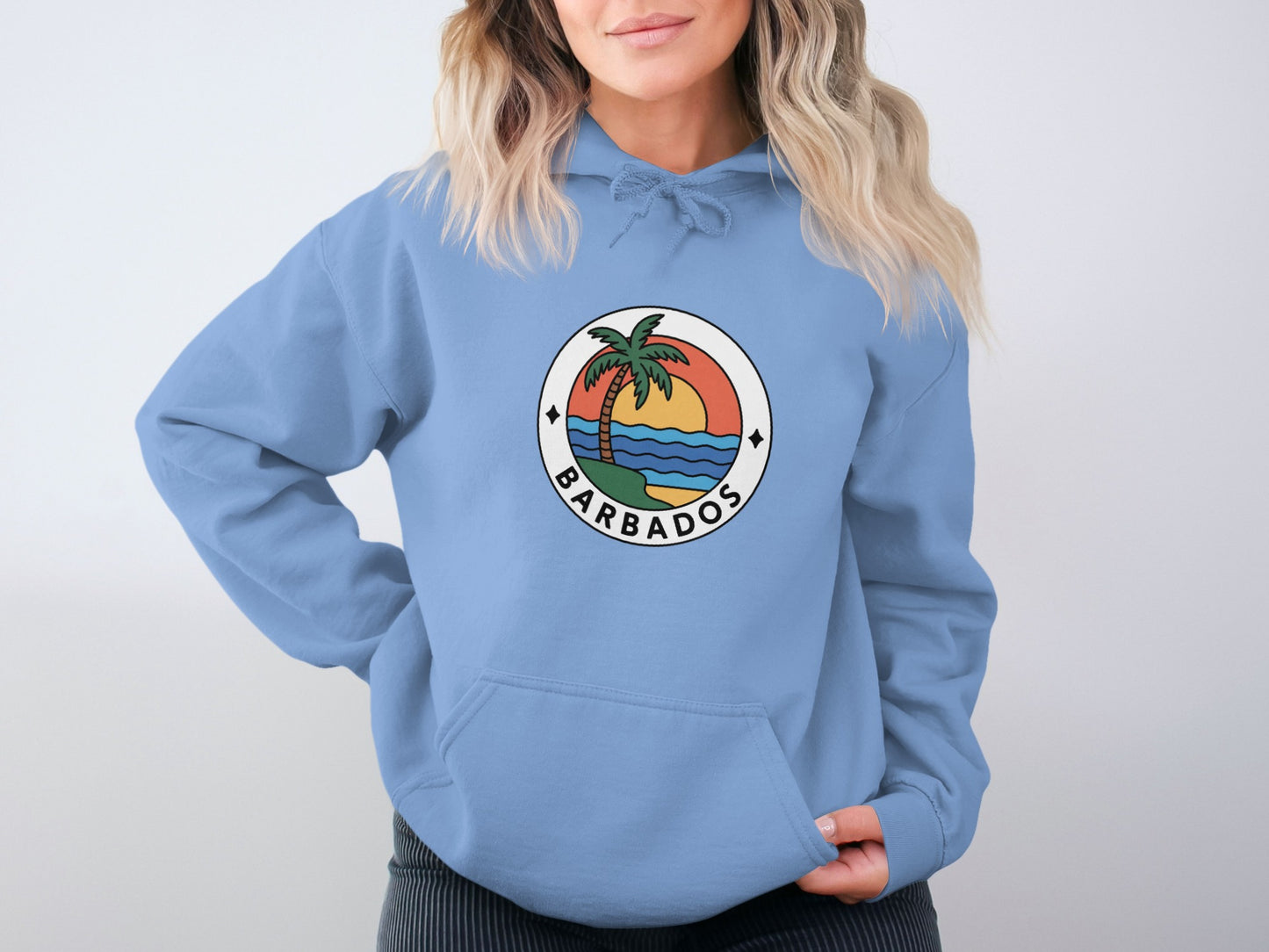 Barbados Vintage Sunset Palm Tree Beach Hoodie product type