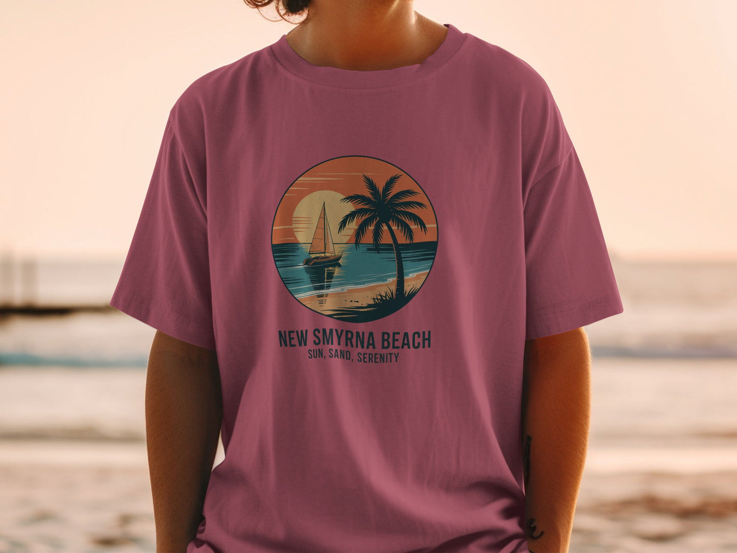 New Smyrna Beach Sun Sand Serenity Graphic T-Shirt product type