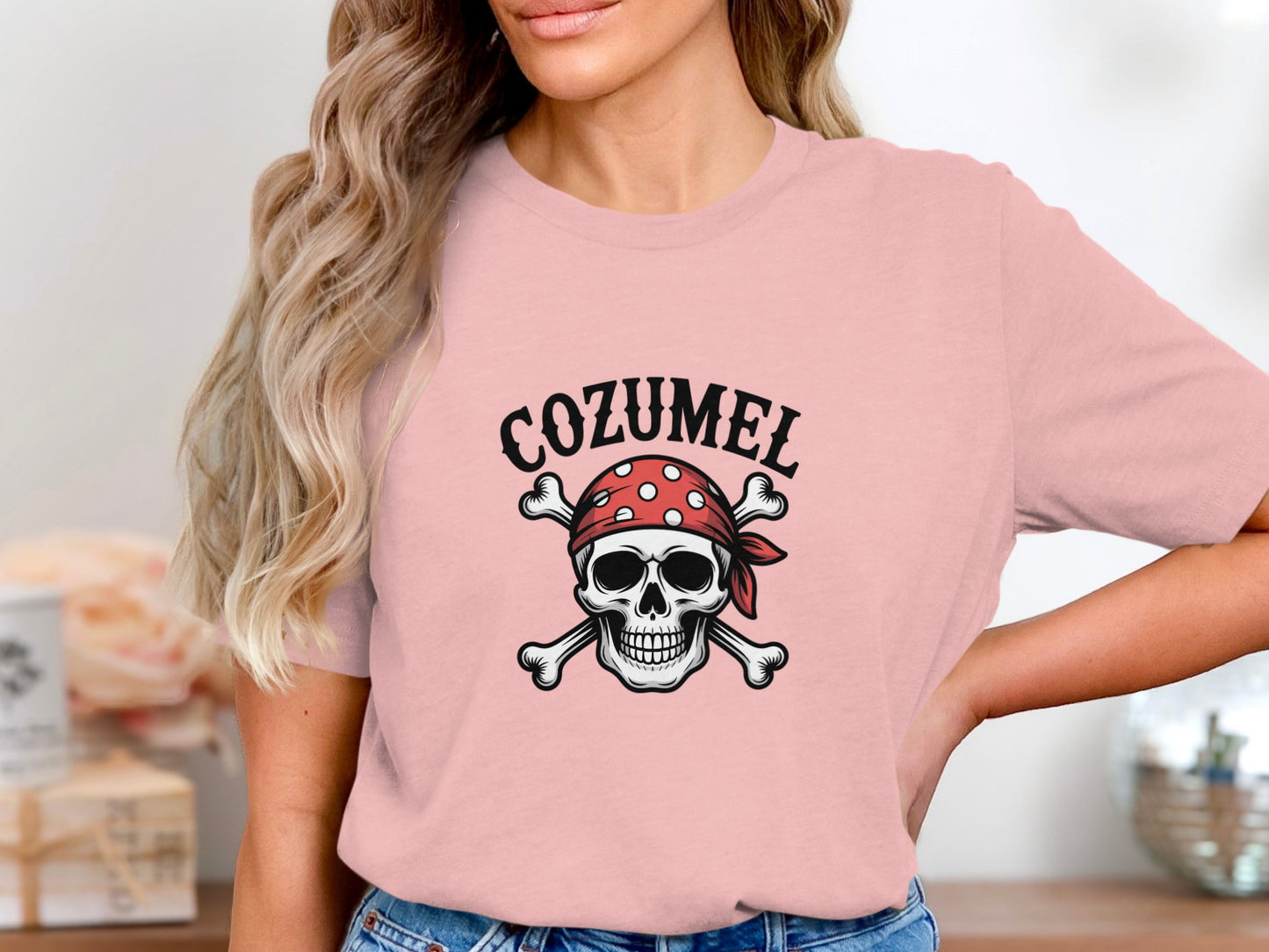 Cozumel Pirate Skull Graphic Novelty Design Shirt product