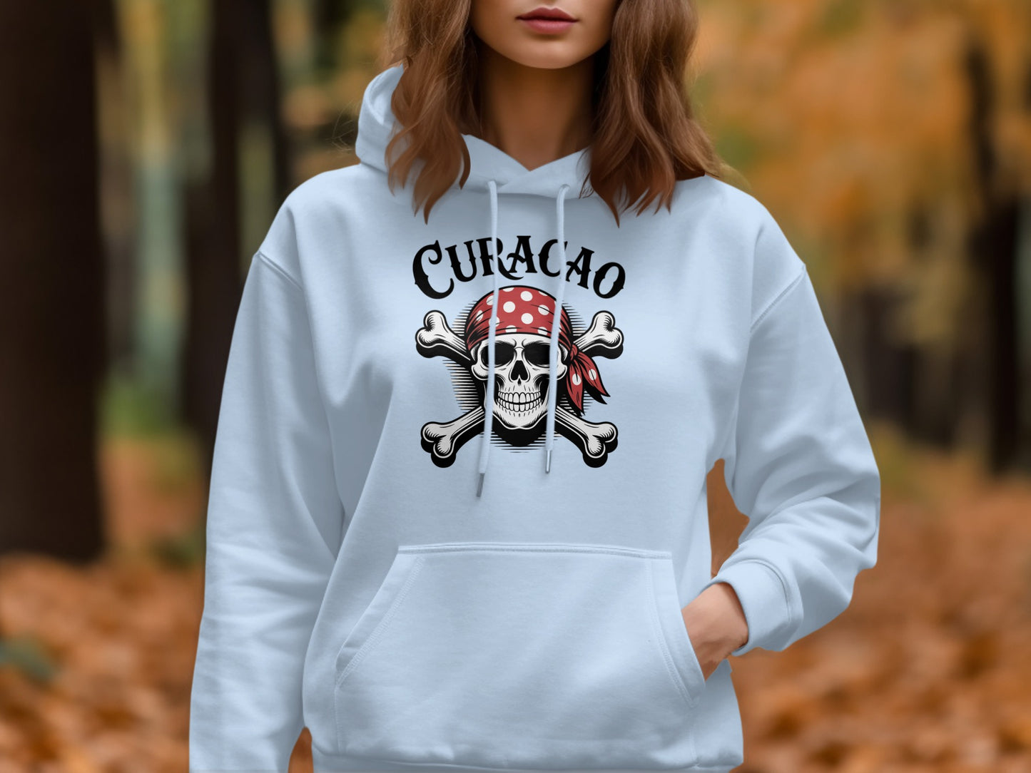 Curacao Pirate Skull Print Hoodie product