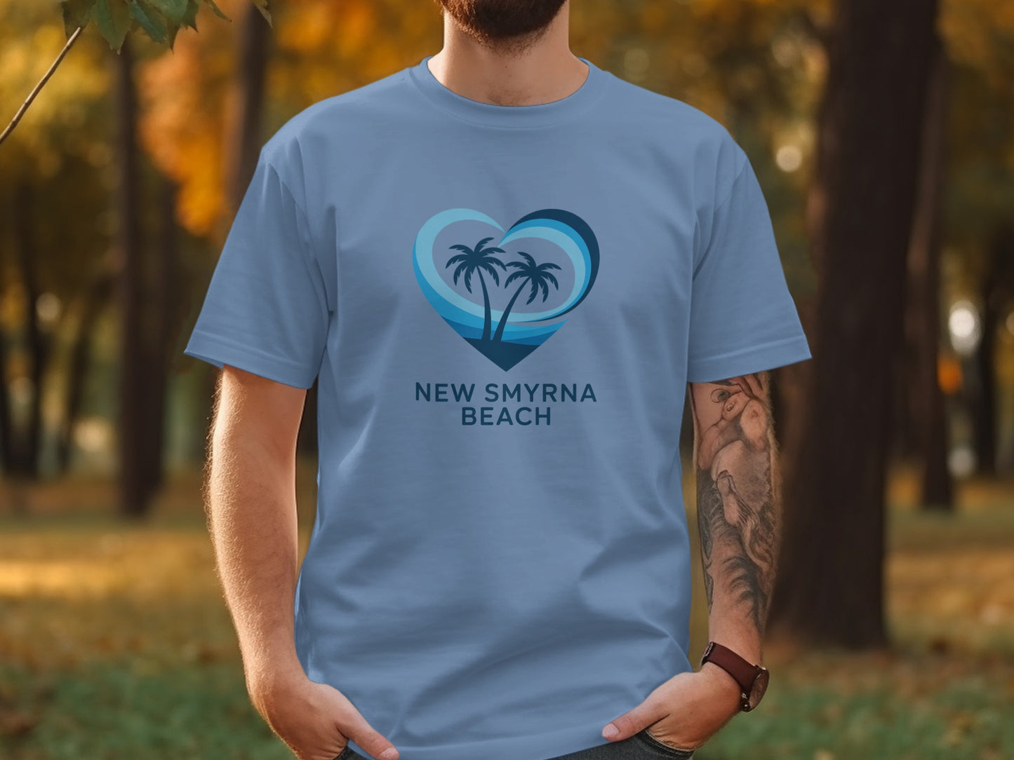New Smyrna Beach Blue Graphic Design T-Shirt product