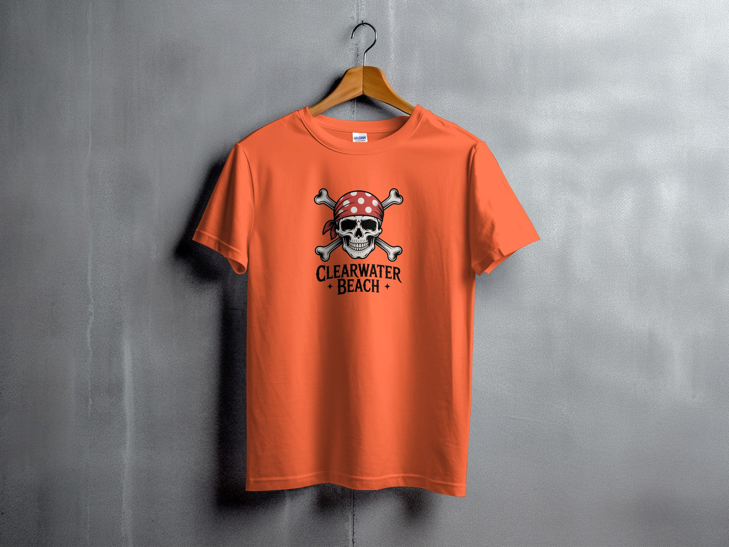 Clearwater Beach Pirate Skull Graphic T-shirt product