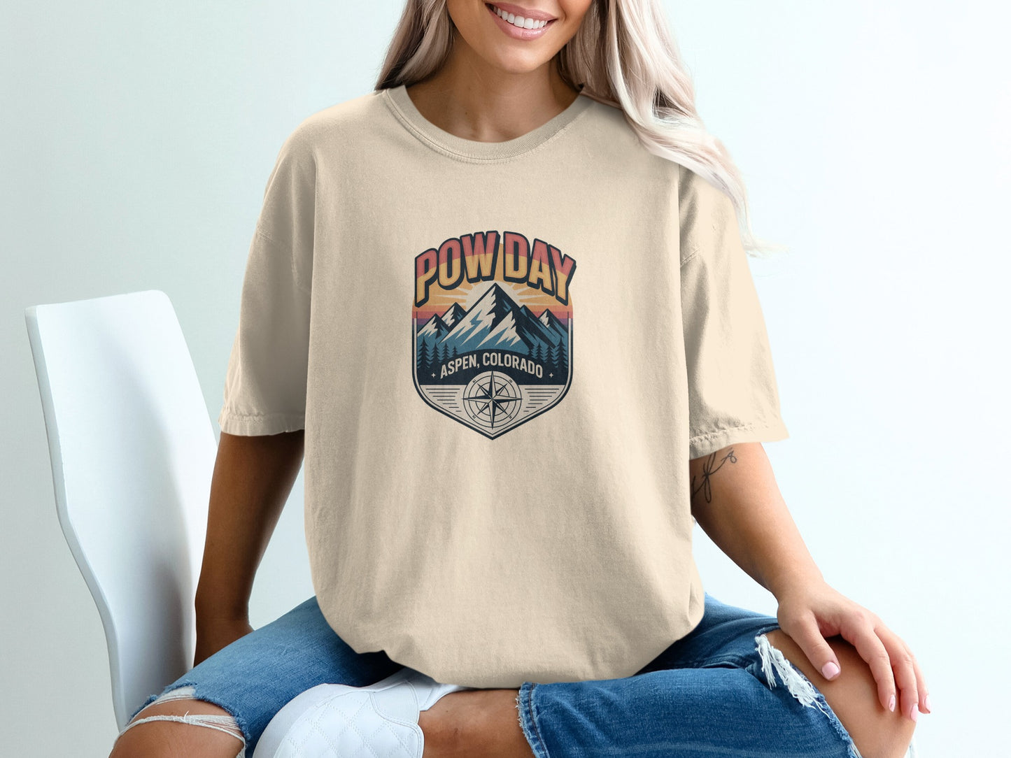 Aspen Colorado Pow Day Graphic T-Shirt product type
