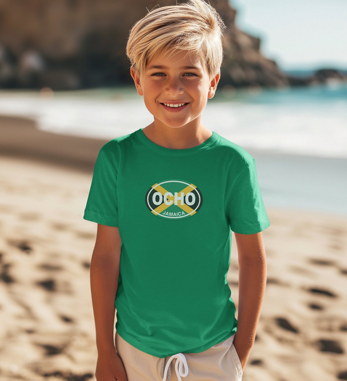 Ocho Jamaica graphic design on youth apparel product type