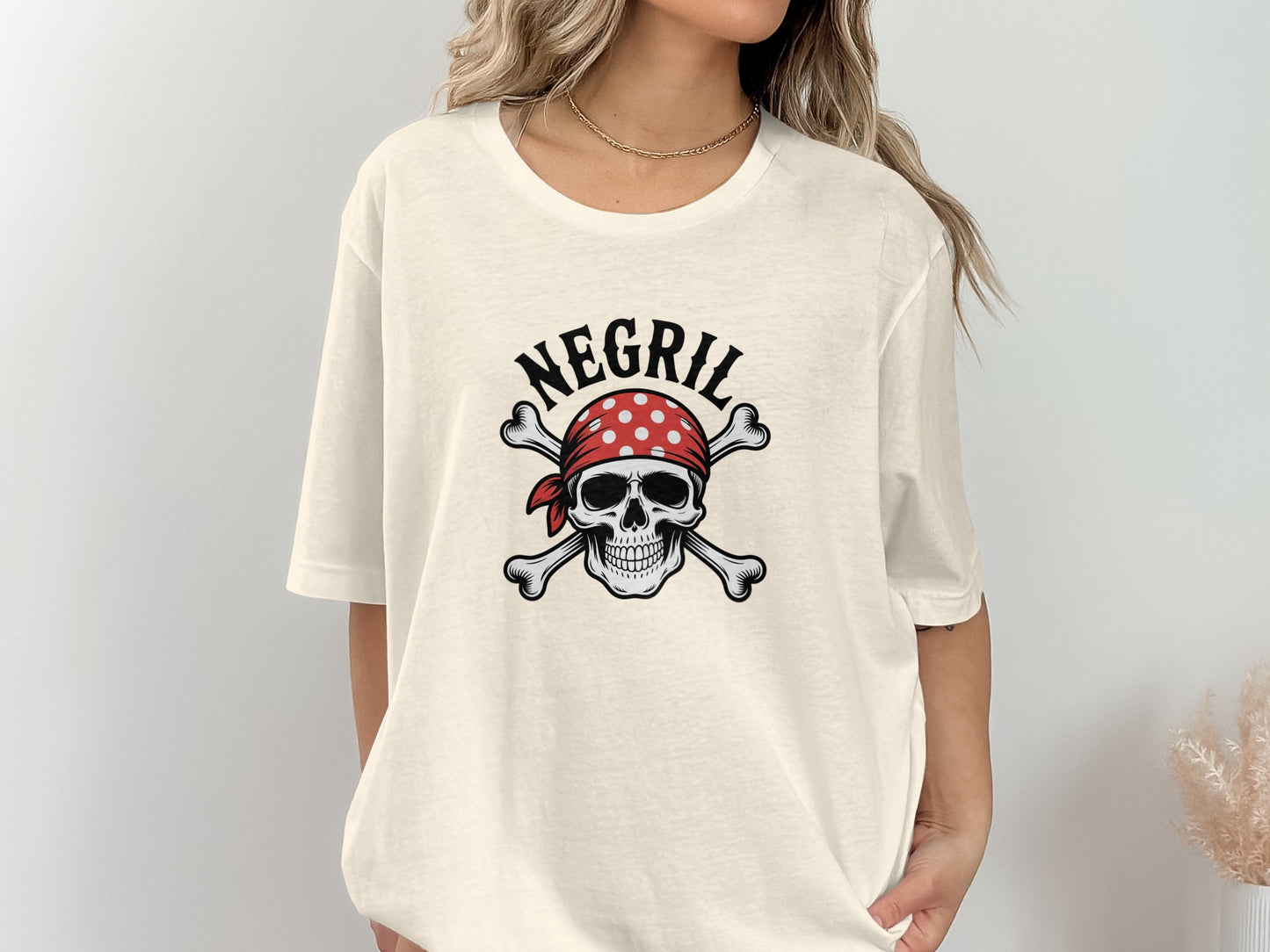 Negril Skull and Crossbones Graphic Print T-shirt product type