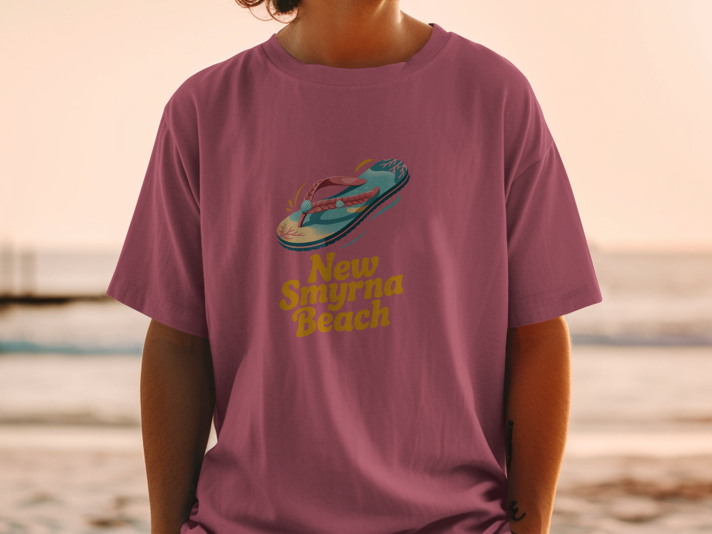 New Smyrna Beach Pink Graphic Tee Shirt product
