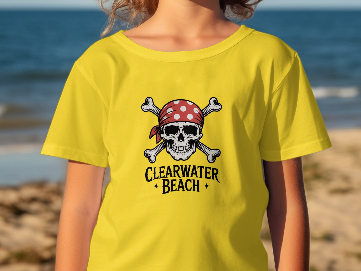Clearwater Beach Pirate Skull Graphic T-shirt product