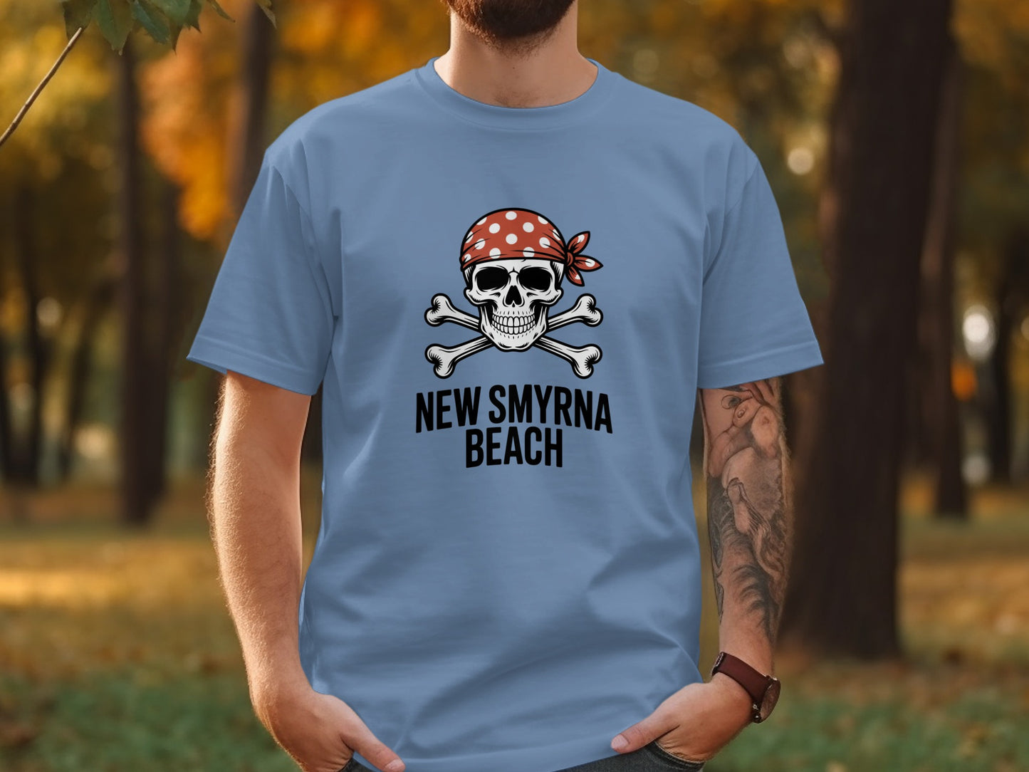 New Smyrna Beach Skull and Crossbones T-shirt product