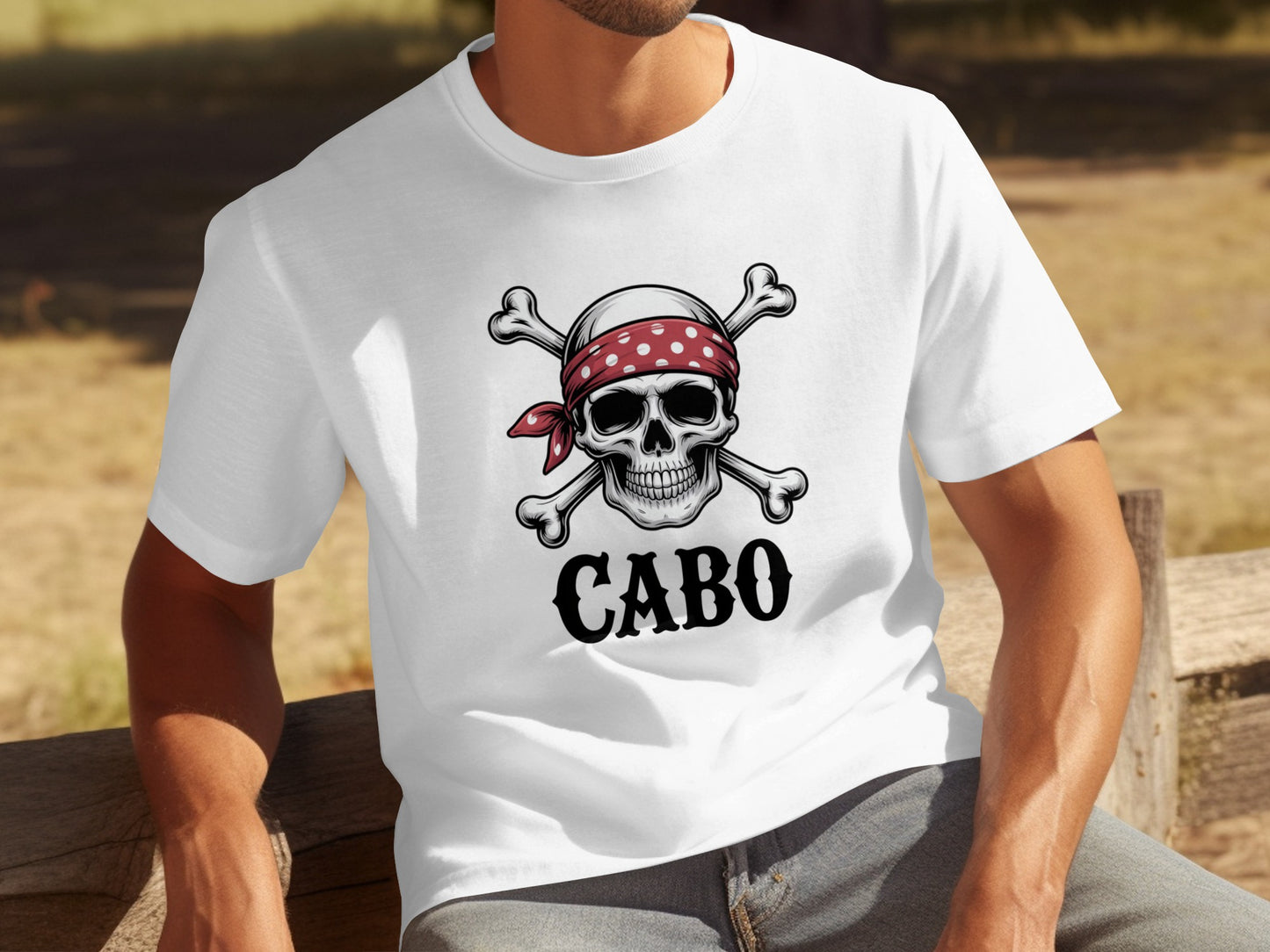 Skull and Crossbones Design Cabo Print T-shirt product