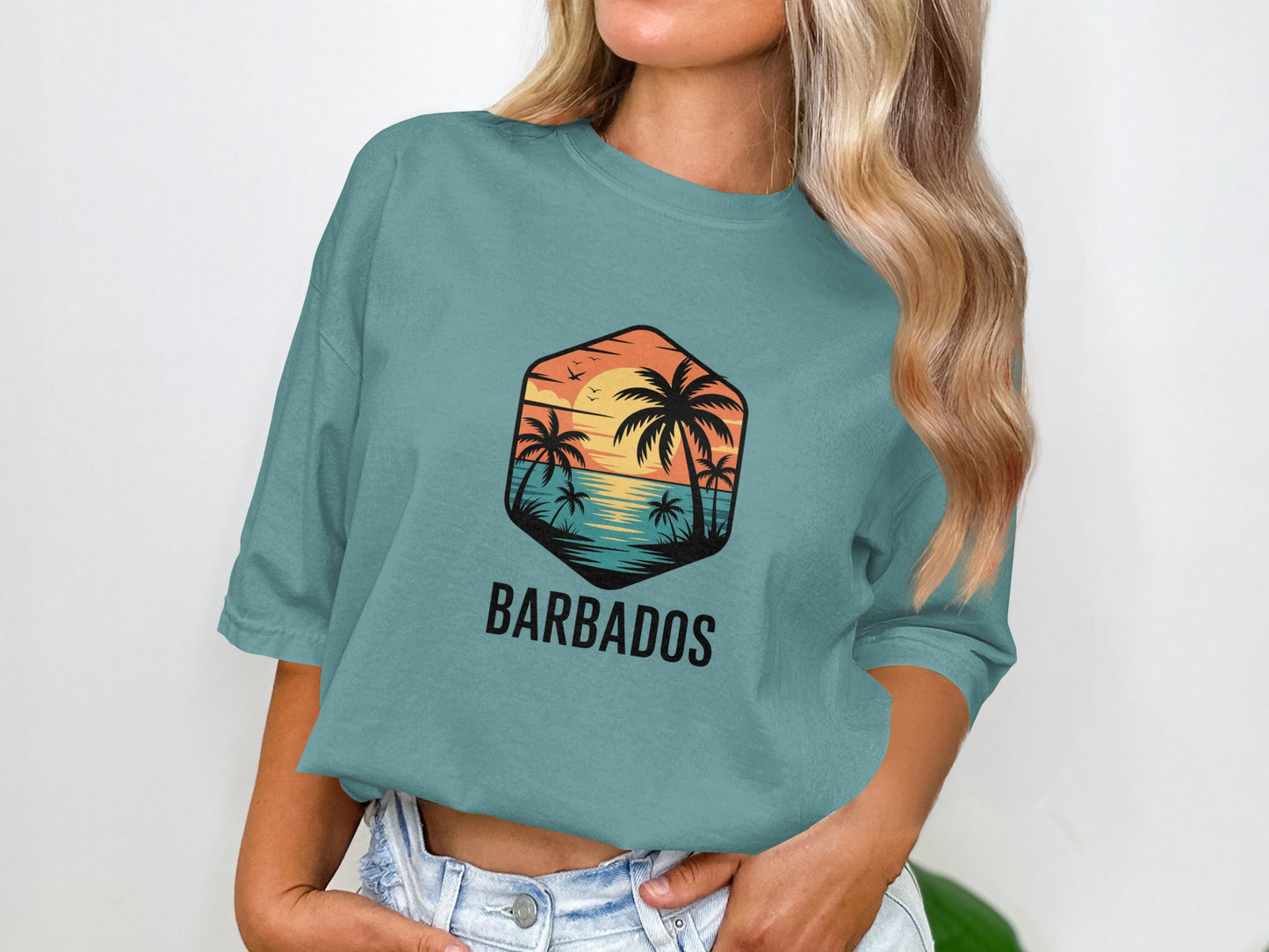 Barbados Sunset Graphic Tee Casual Shirt product type