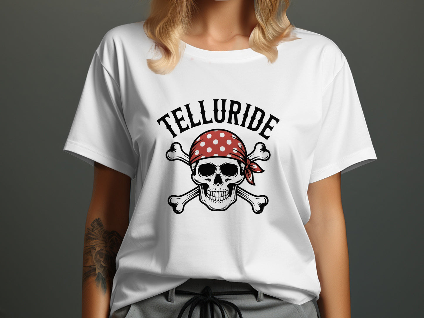 Telluride Skull and Crossbones Graphic T-shirt product